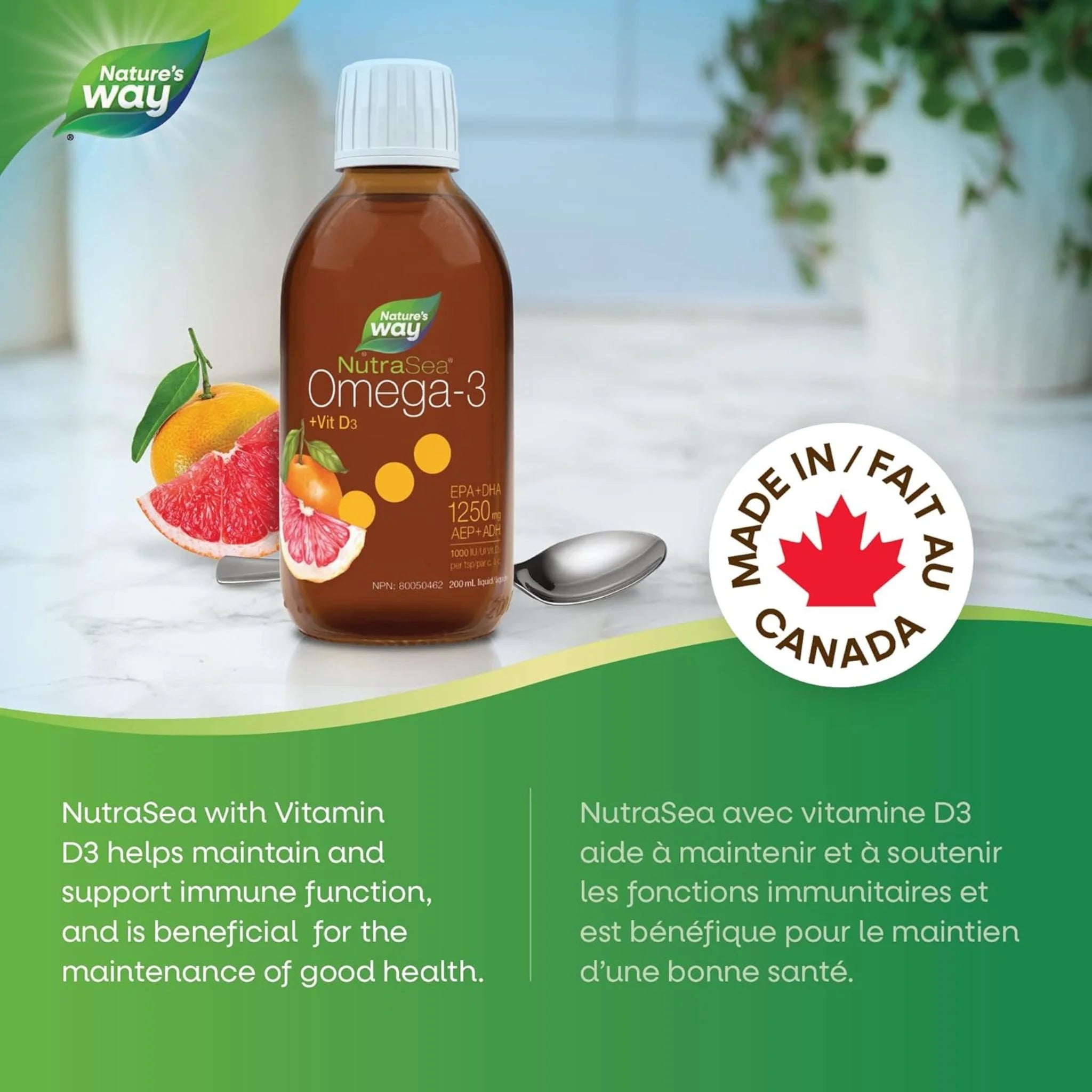 NutraSea+D Grapefruit Tangerine, 200ml