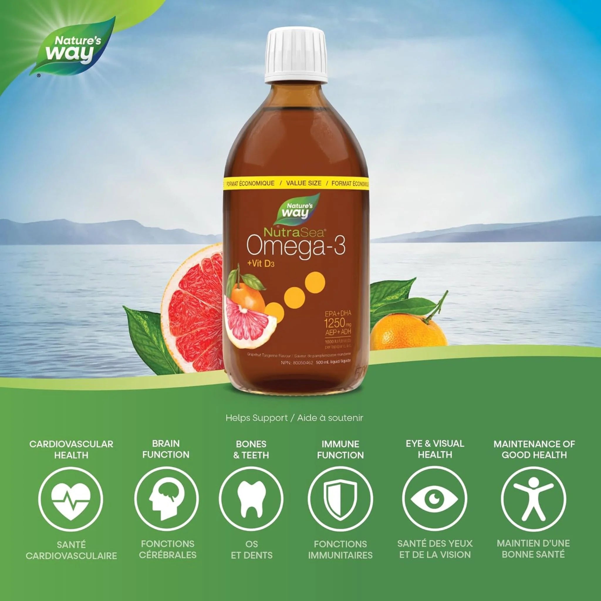 NutraSea+D Grapefruit Tangerine 500ml