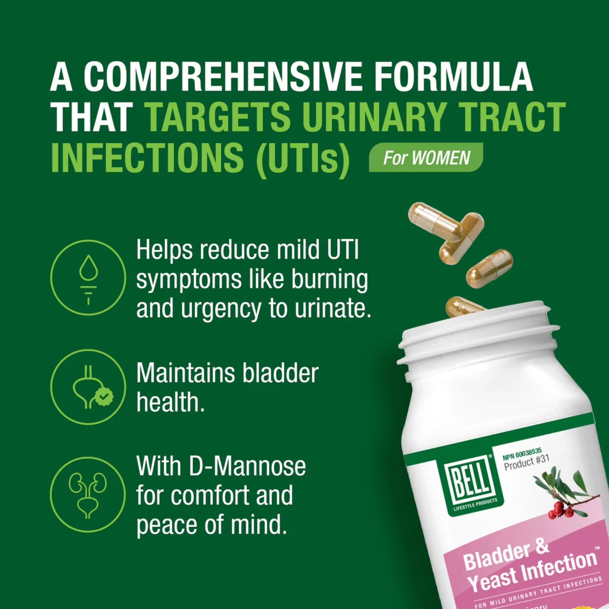 Bell Lifestyles Bladder & Yeast Infection 60c