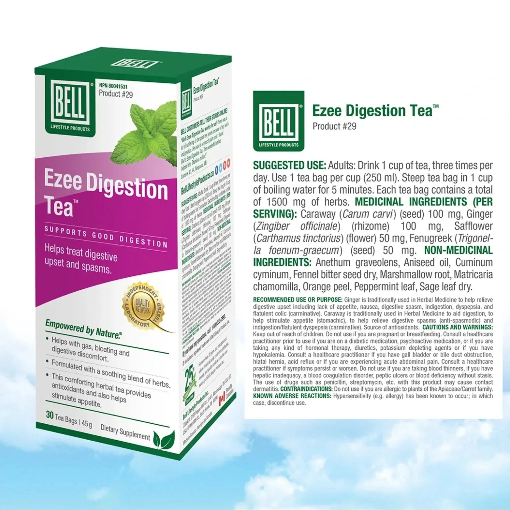 Bell Lifestyle Ezee Digestion Tea™ 30 Tea Bags (45g)