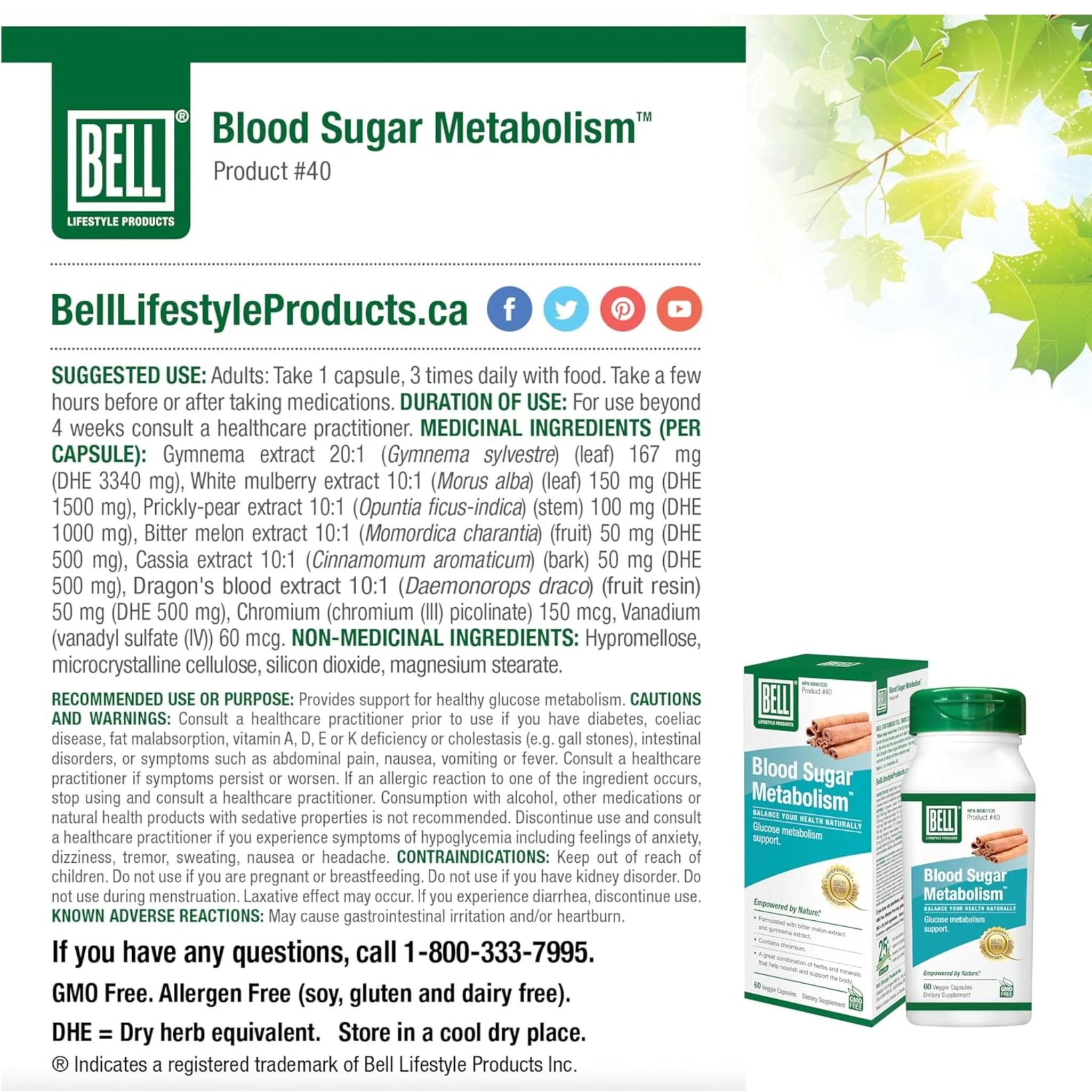 Bell Lifestyles Blood Sugar Metabolism 60c