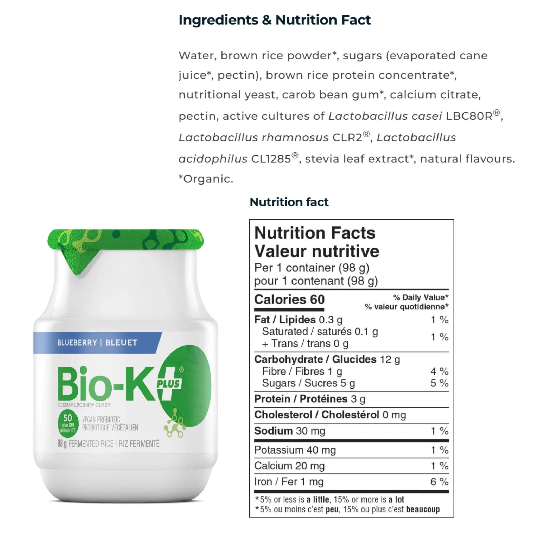 Bio-K+ Probiotic Fermented Rice Blueberry 6 Pack