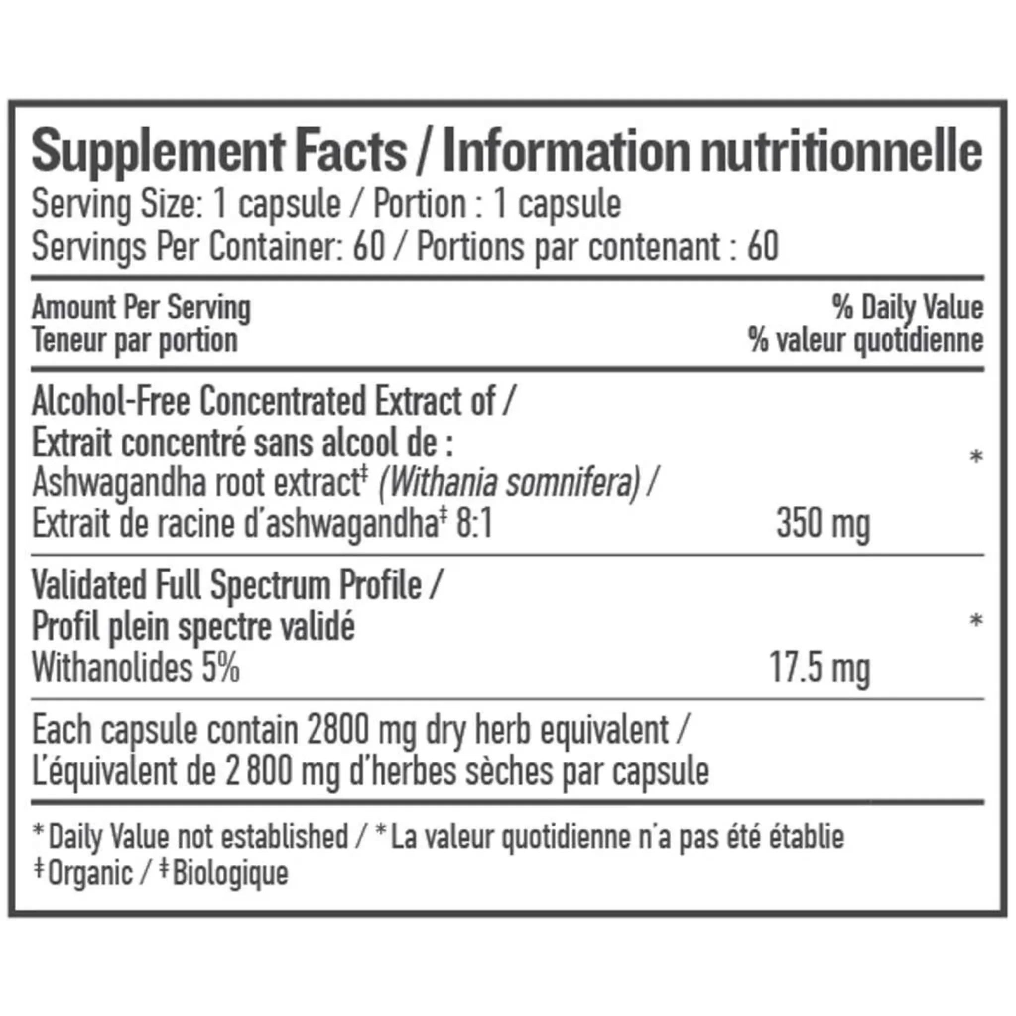 Botanica Ashwagandha Liquid Phytocaps Certified Organic 60c