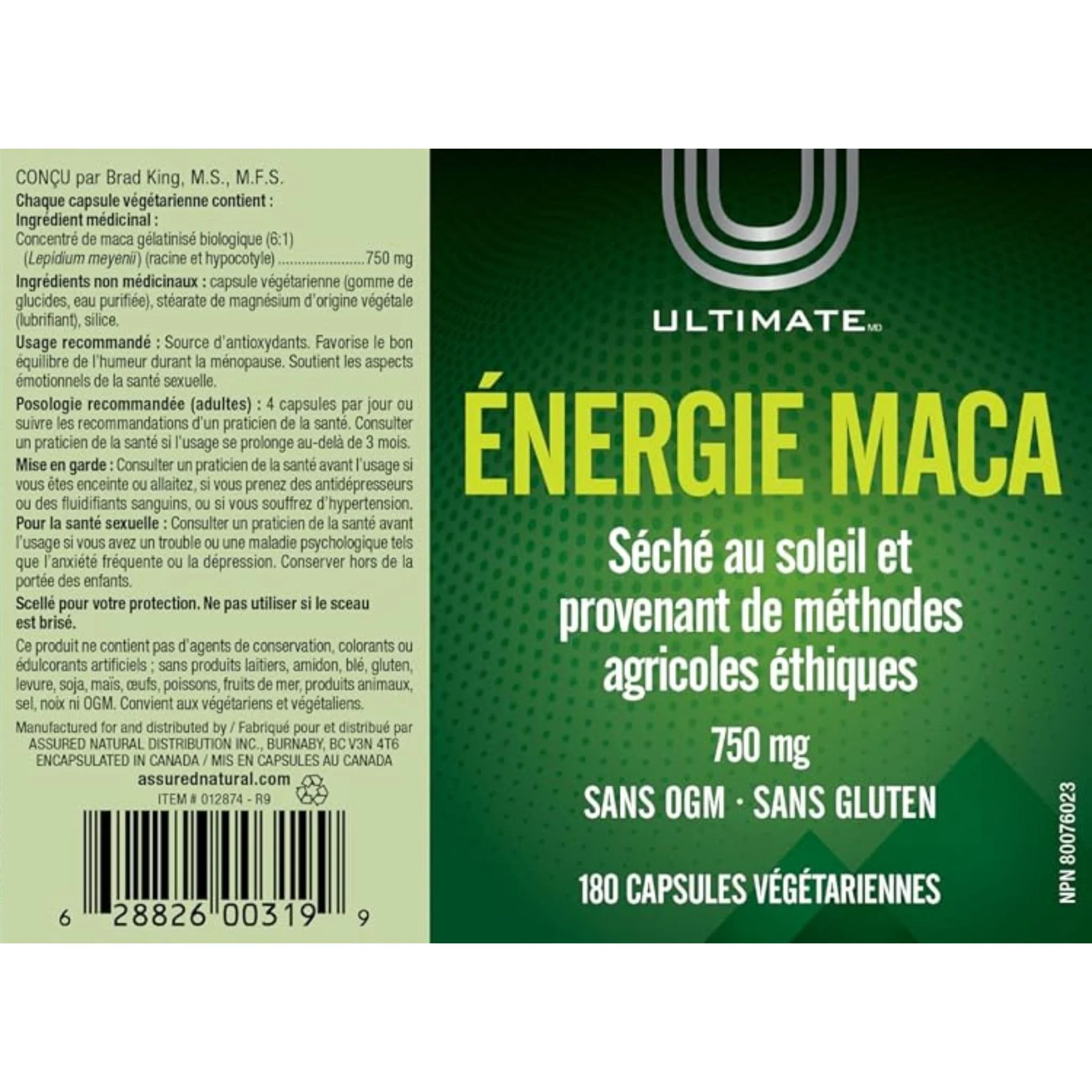 Ultimate Organic Maca Energy 750mg 180vc
