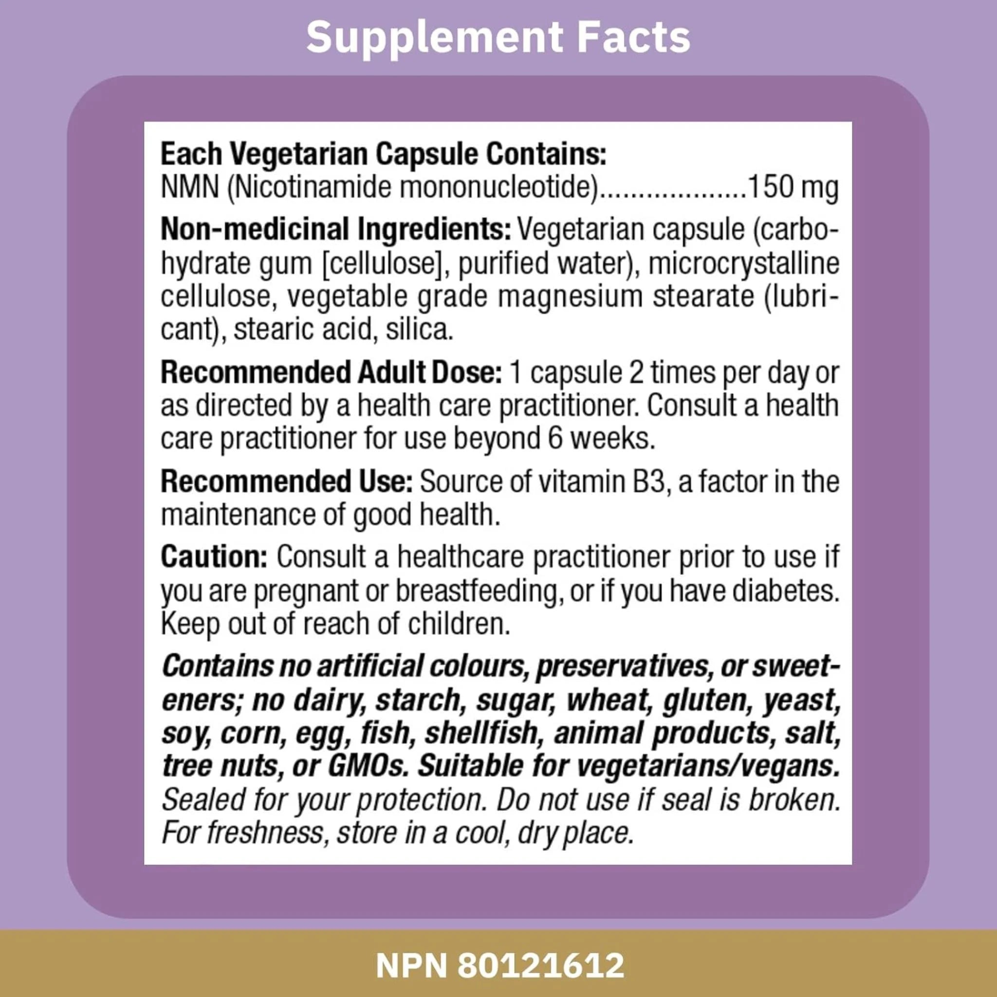 Bioclinic Naturals NMN 150mg 60 Vegetarian Capsules - Nature's Source Inc