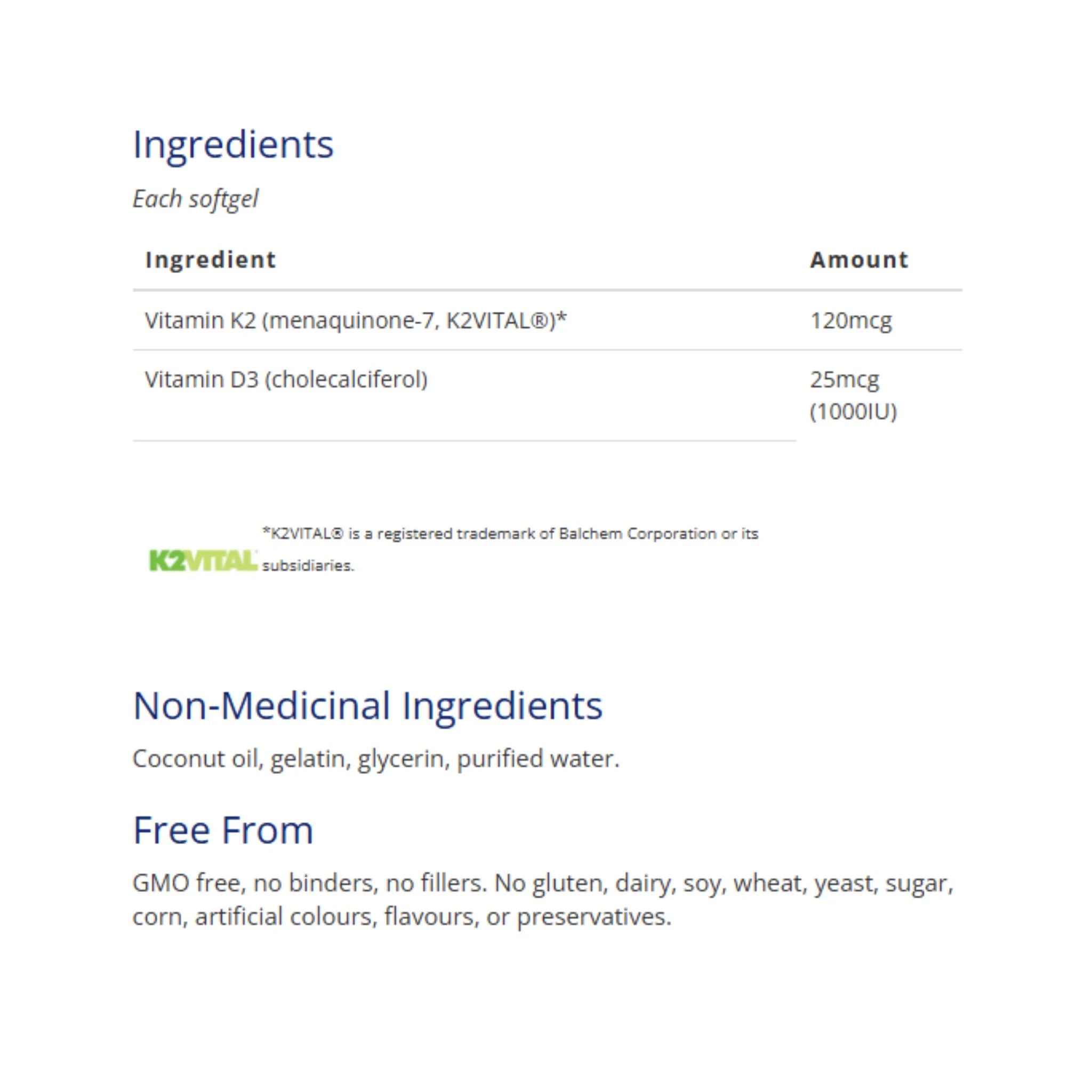 CanPrev D3 & K2 Organic Coconut Oil 120 softgels - Nature's Source Inc