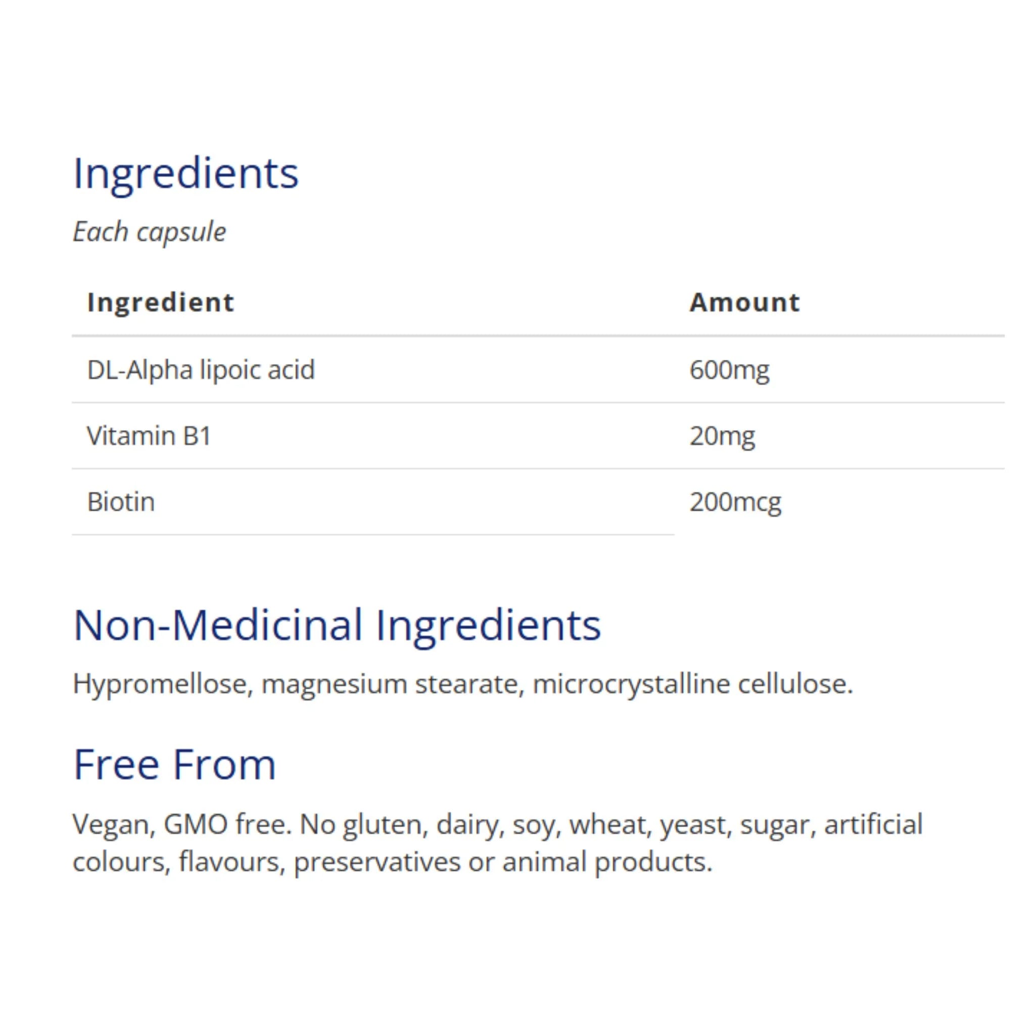 CanPrev Alpha Lipoic Acid 600, 60 Vegan Capsules - Nature's Source Inc