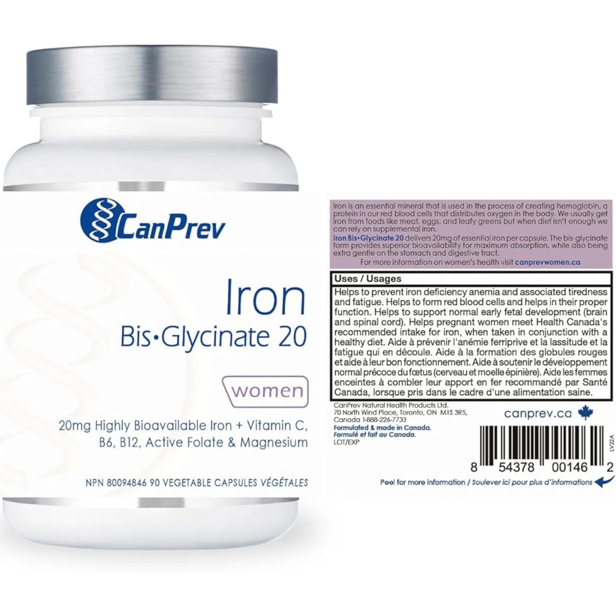 CanPrev Iron Bis-Glycinate 90vcaps