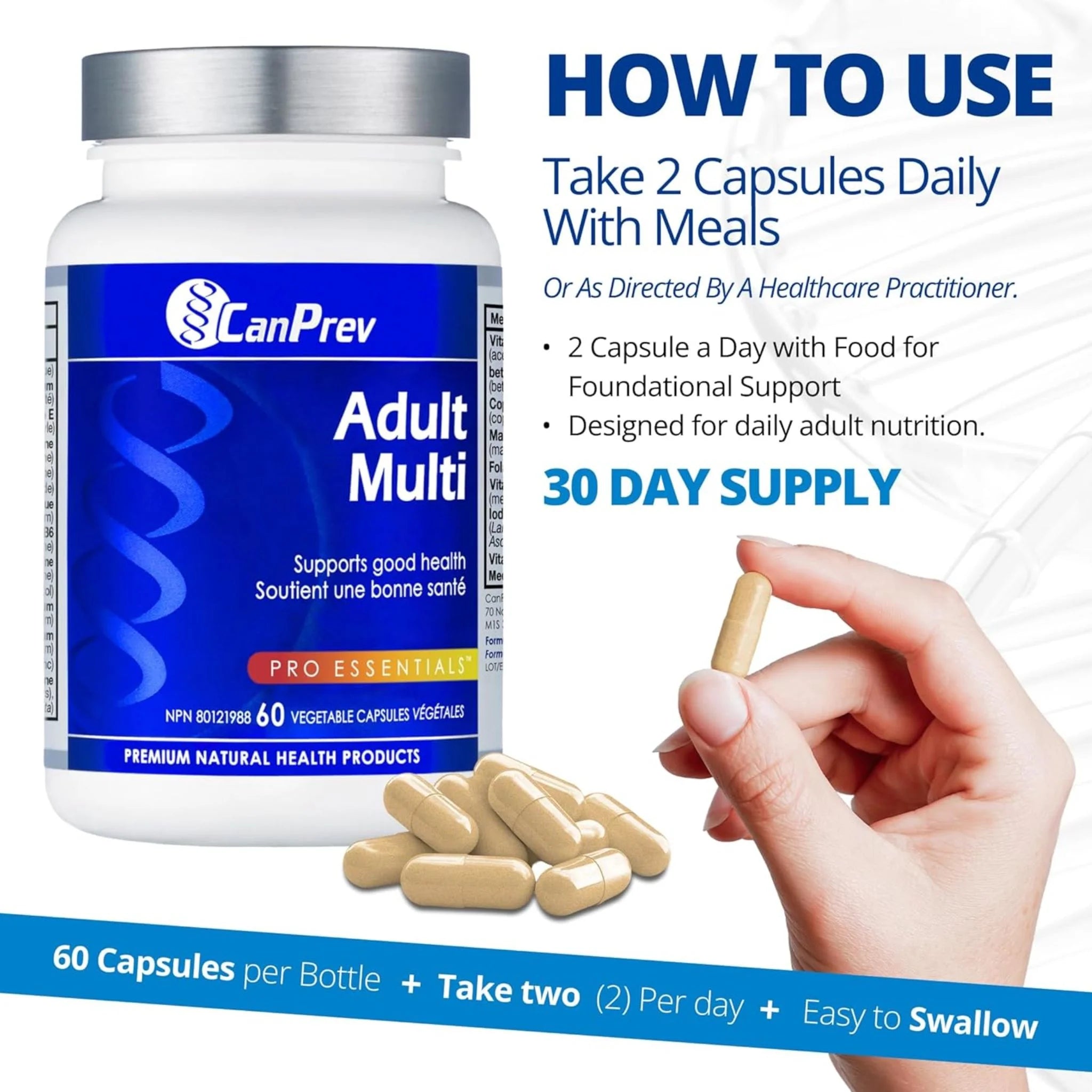 CanPrev Adult Multi, 60 Vegan Capsules - Nature's Source Inc