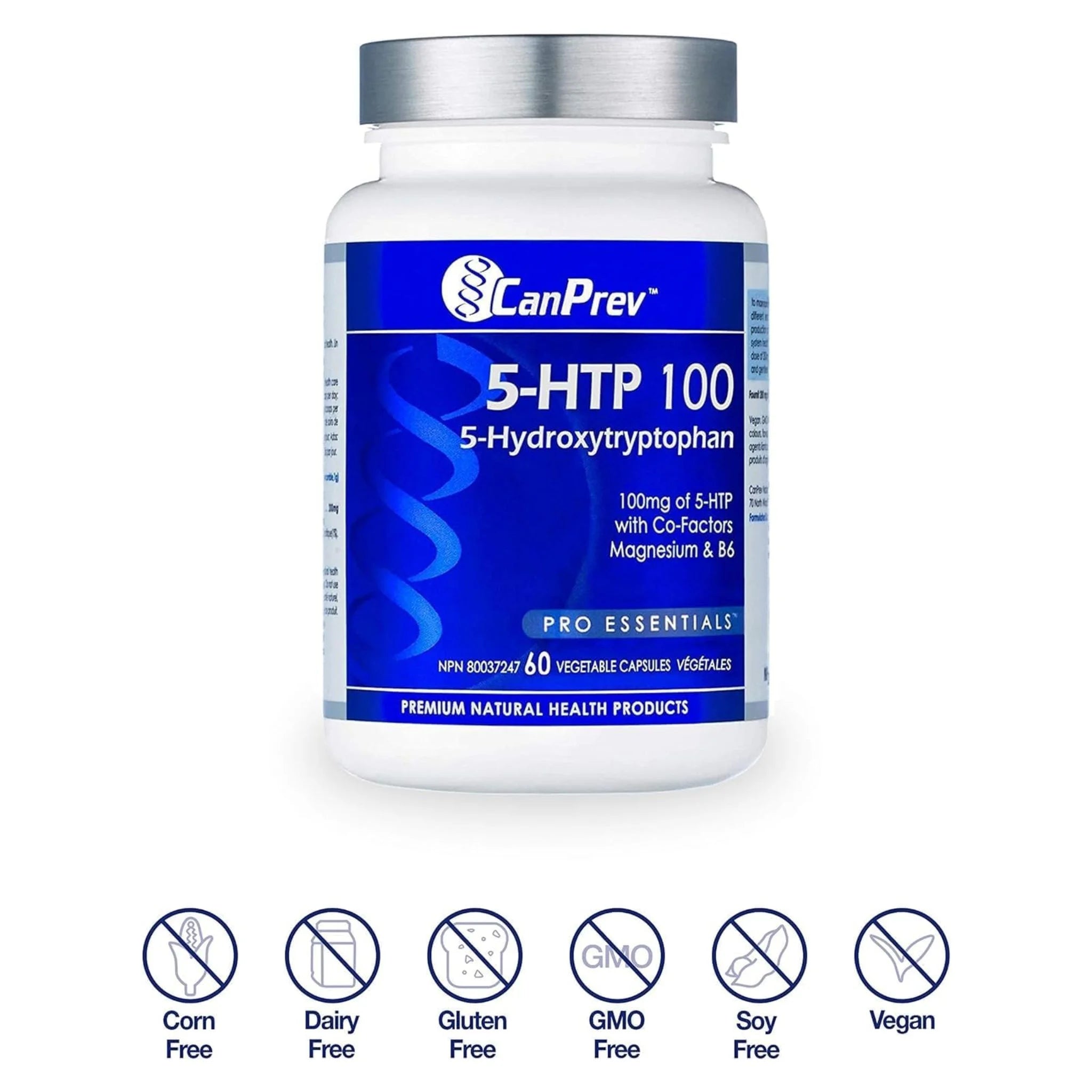 CanPrev 5HTP 100 with Mag & B6 60 vcaps