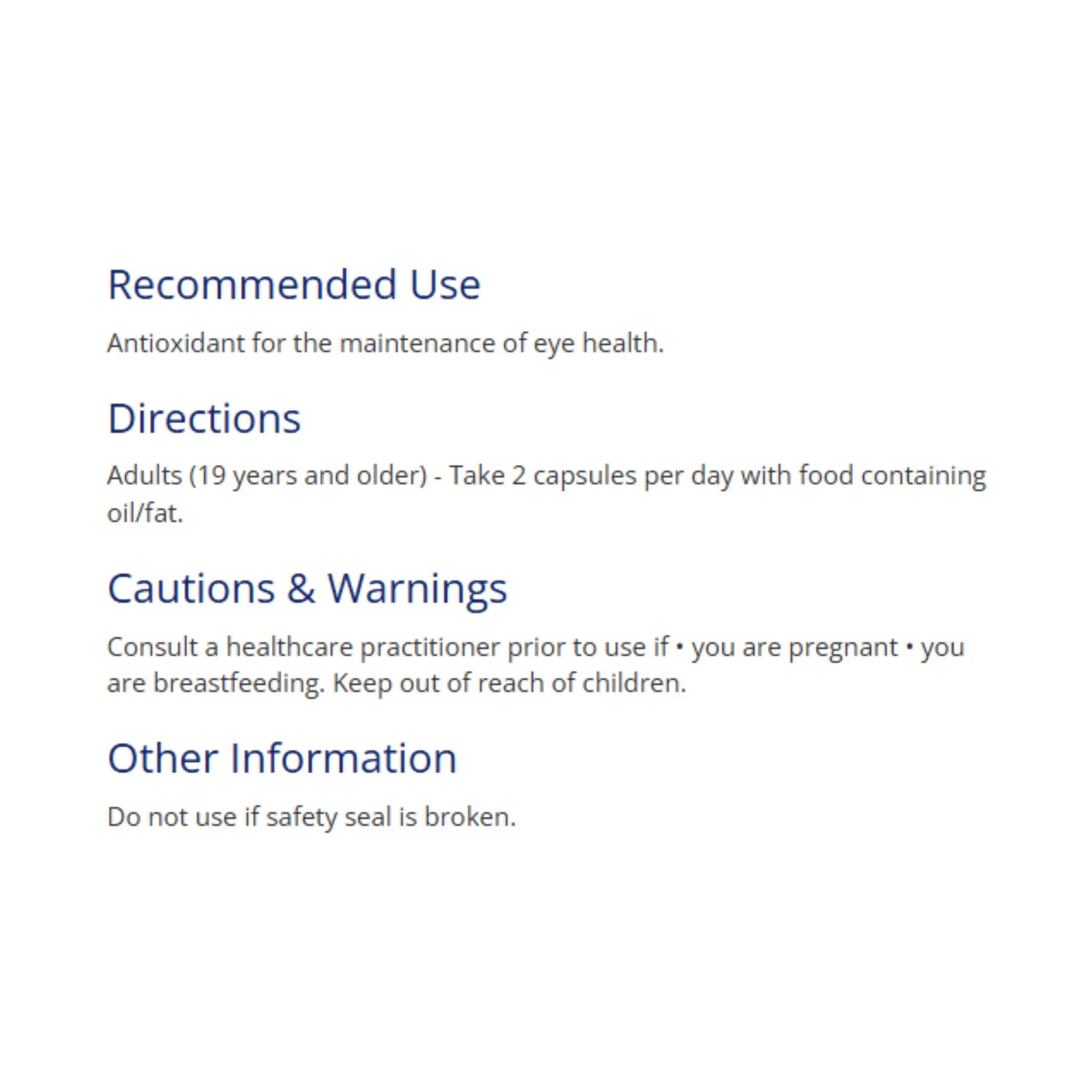 CanPrev EyePro Formula 60 vcaps - Nature's Source Inc