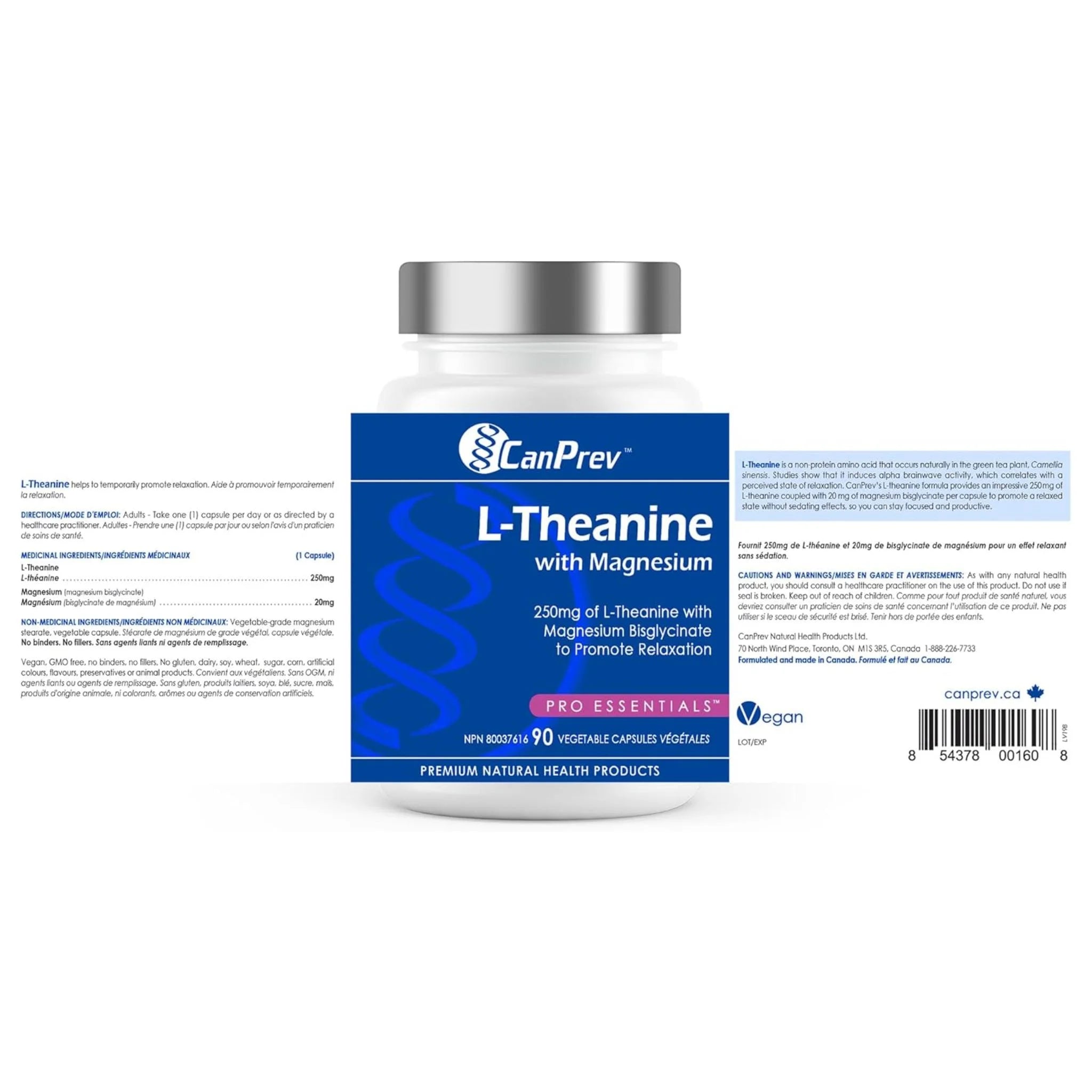 CanPrev L - Theanine With Magnesium 90 Vegan Capsules - Nature's Source Inc
