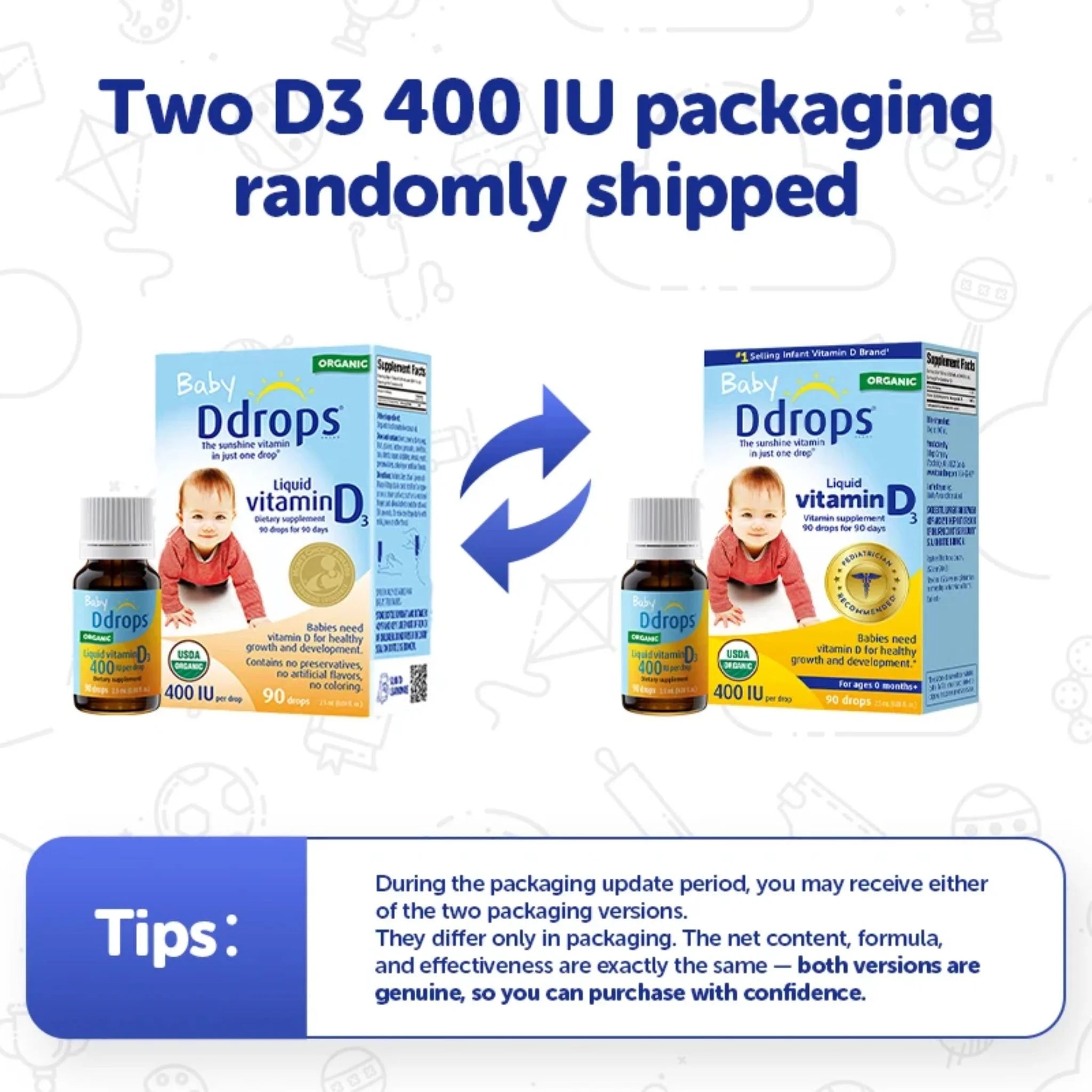 Ddrops Baby Vitamin D (400IU) - 90 drops 2.5 ml