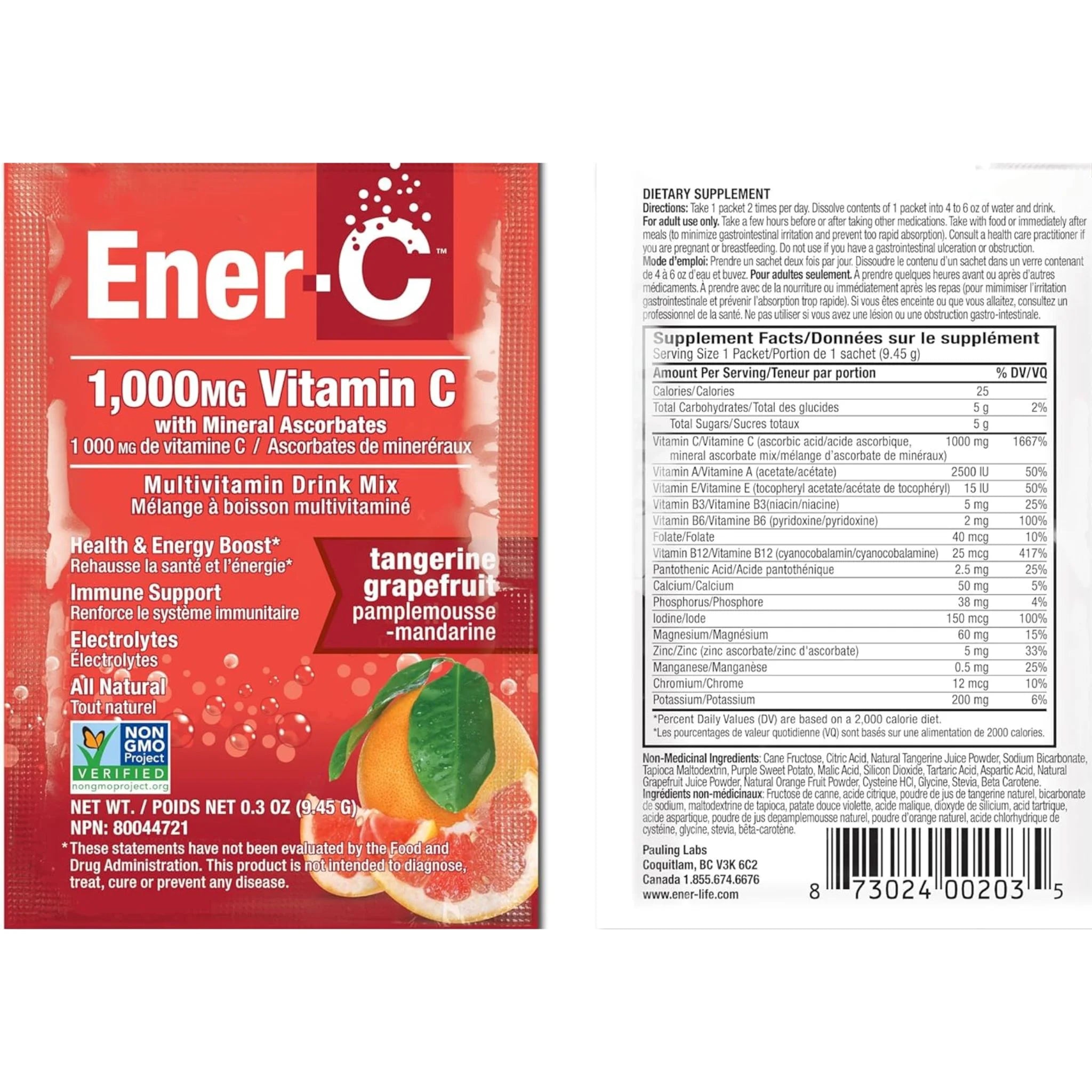 Ener-C Tangerine Grapefruit 30 Packets