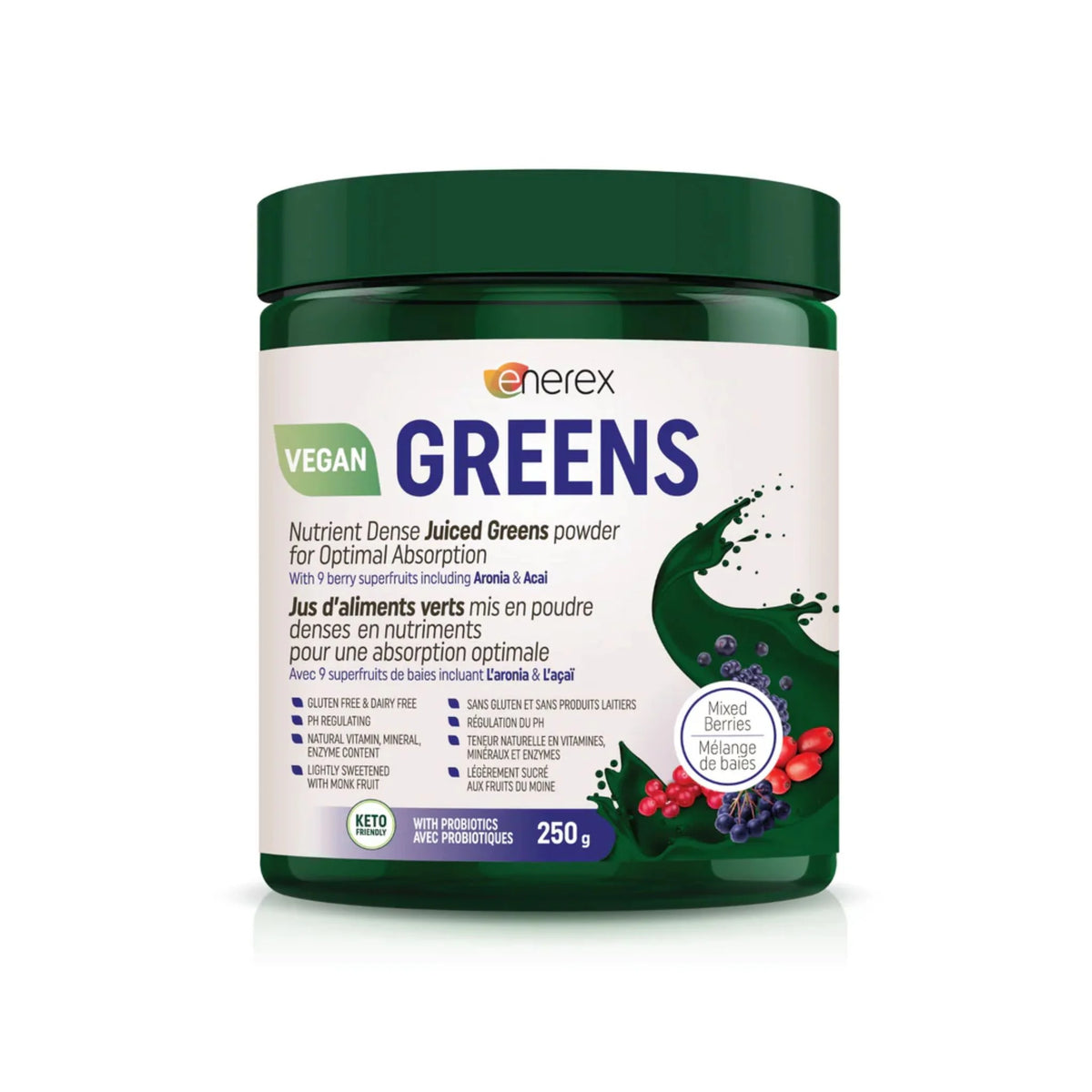 Enerex Greens Gluten Free Mixed Berry 250g