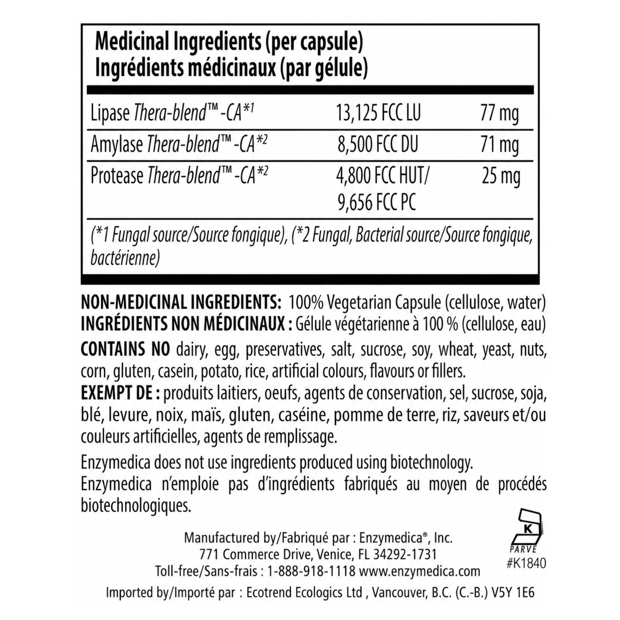 Enzymedica Lipid Optimize 60 Capsules