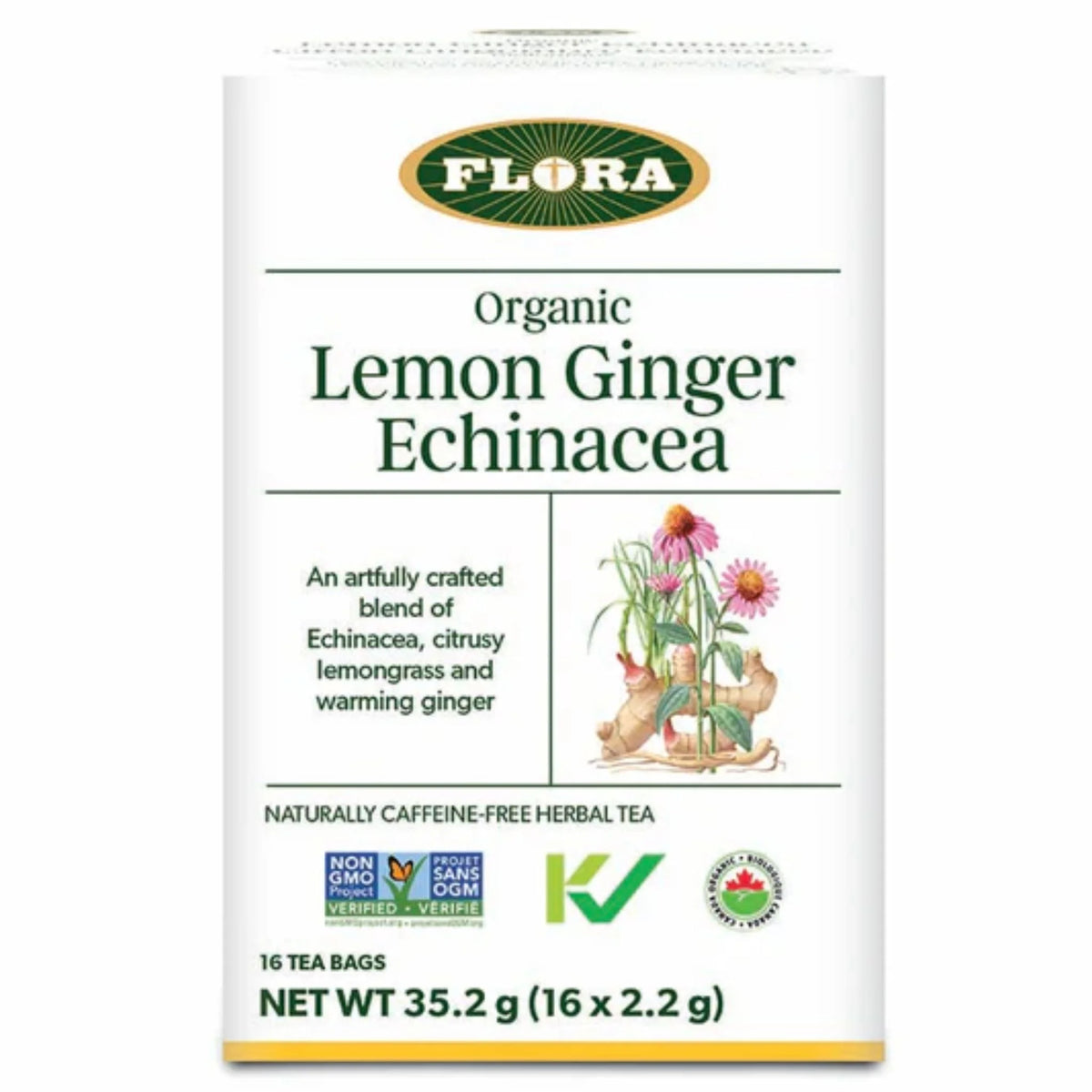 Flora Lemon Ginger Echinacea Tea 16 Bags