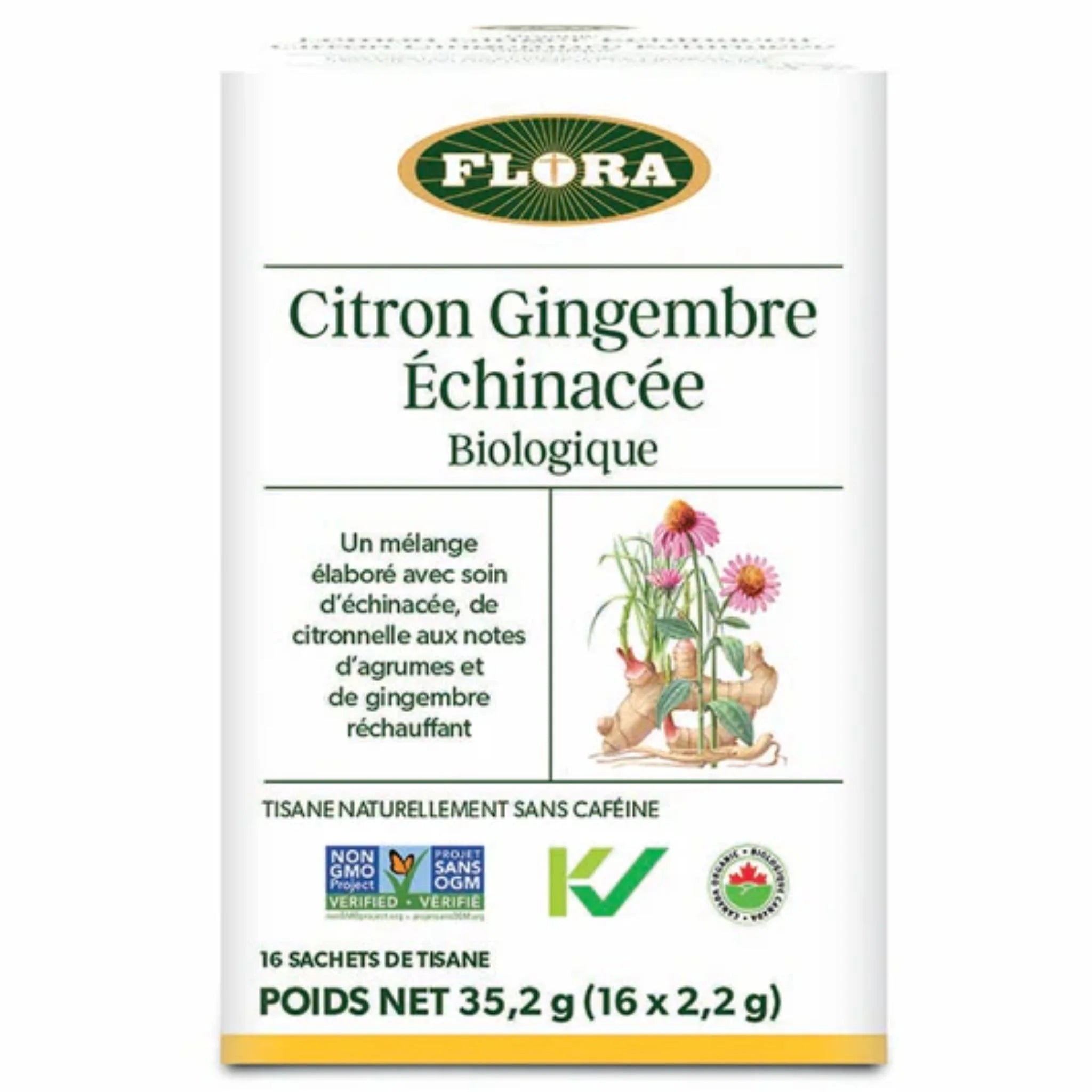 Flora Lemon Ginger Echinacea Tea 16 Bags