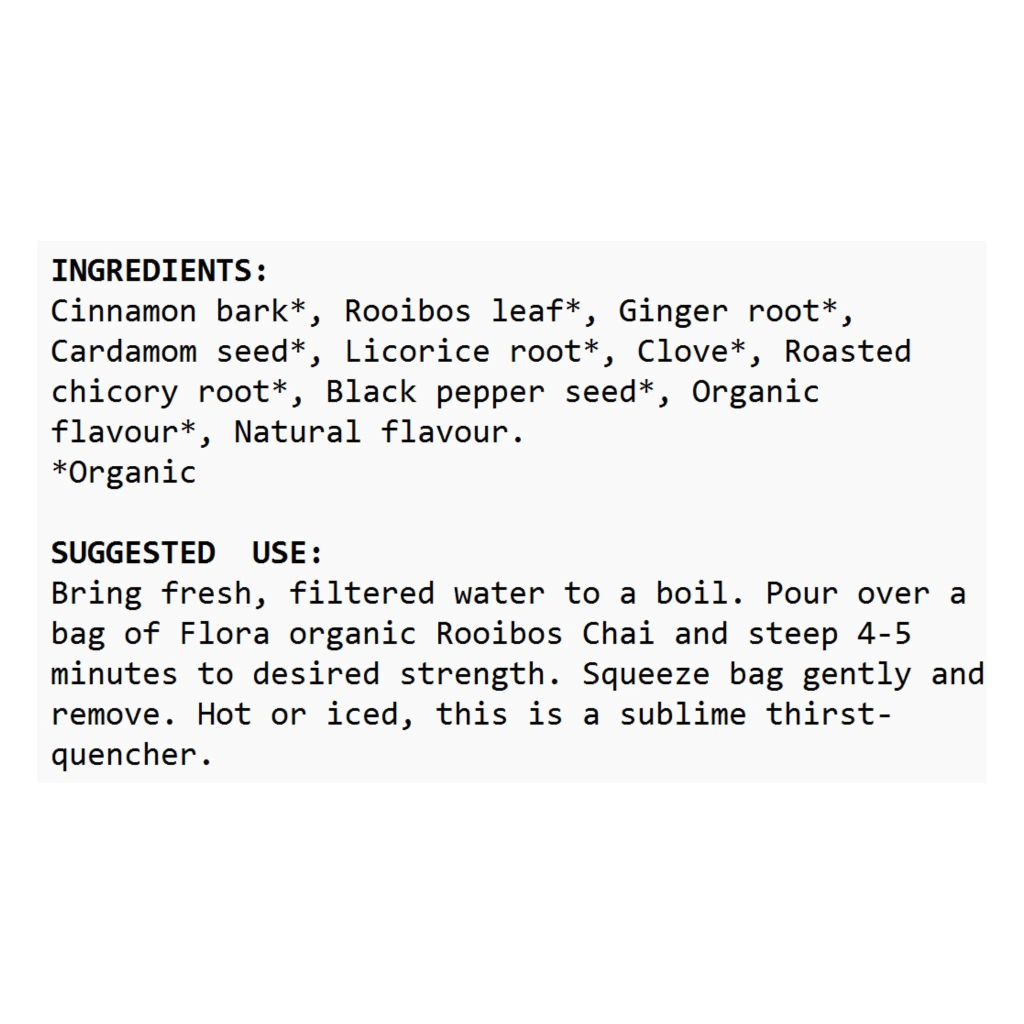 Flora Rooibos Chai Tea 16 Bags