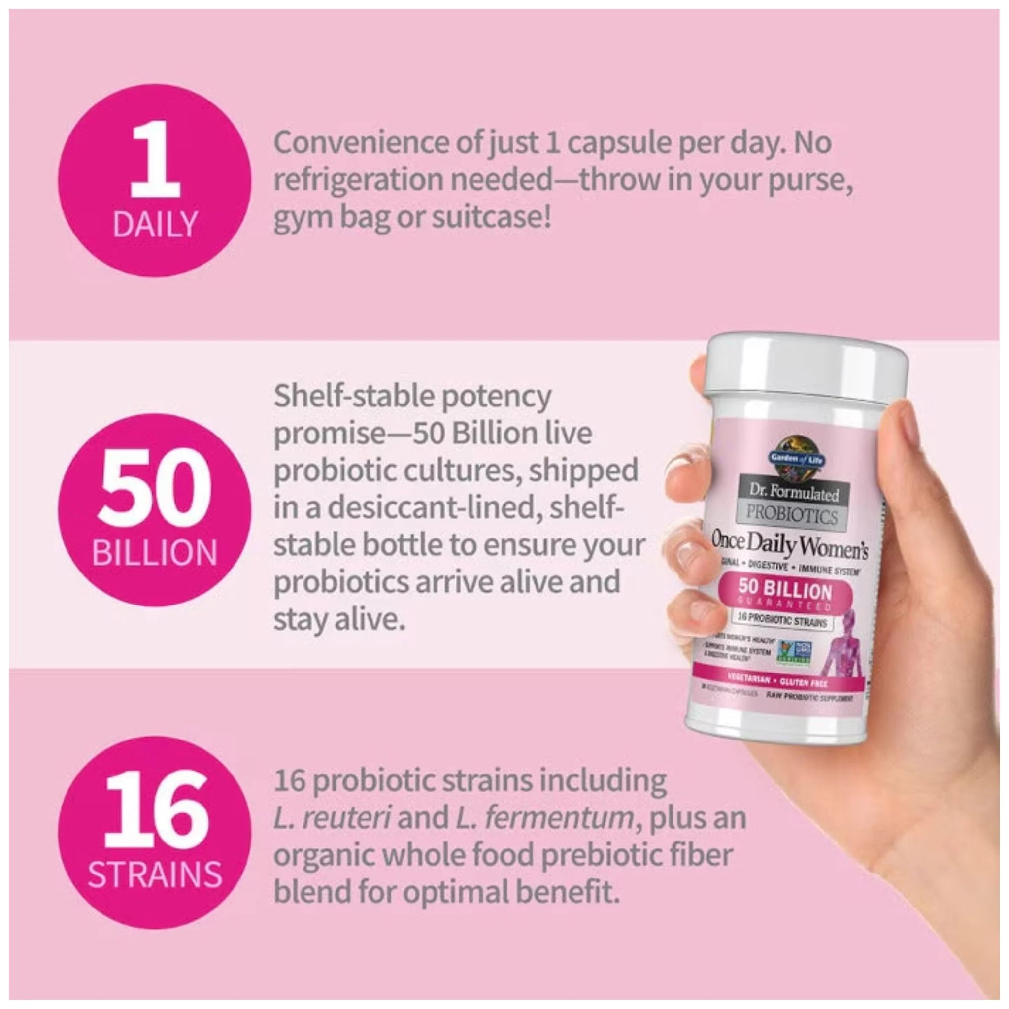 Garden of Life Dr. Formulated Probiotics for Women 30 Vegan Capsules - Nature's Source Inc