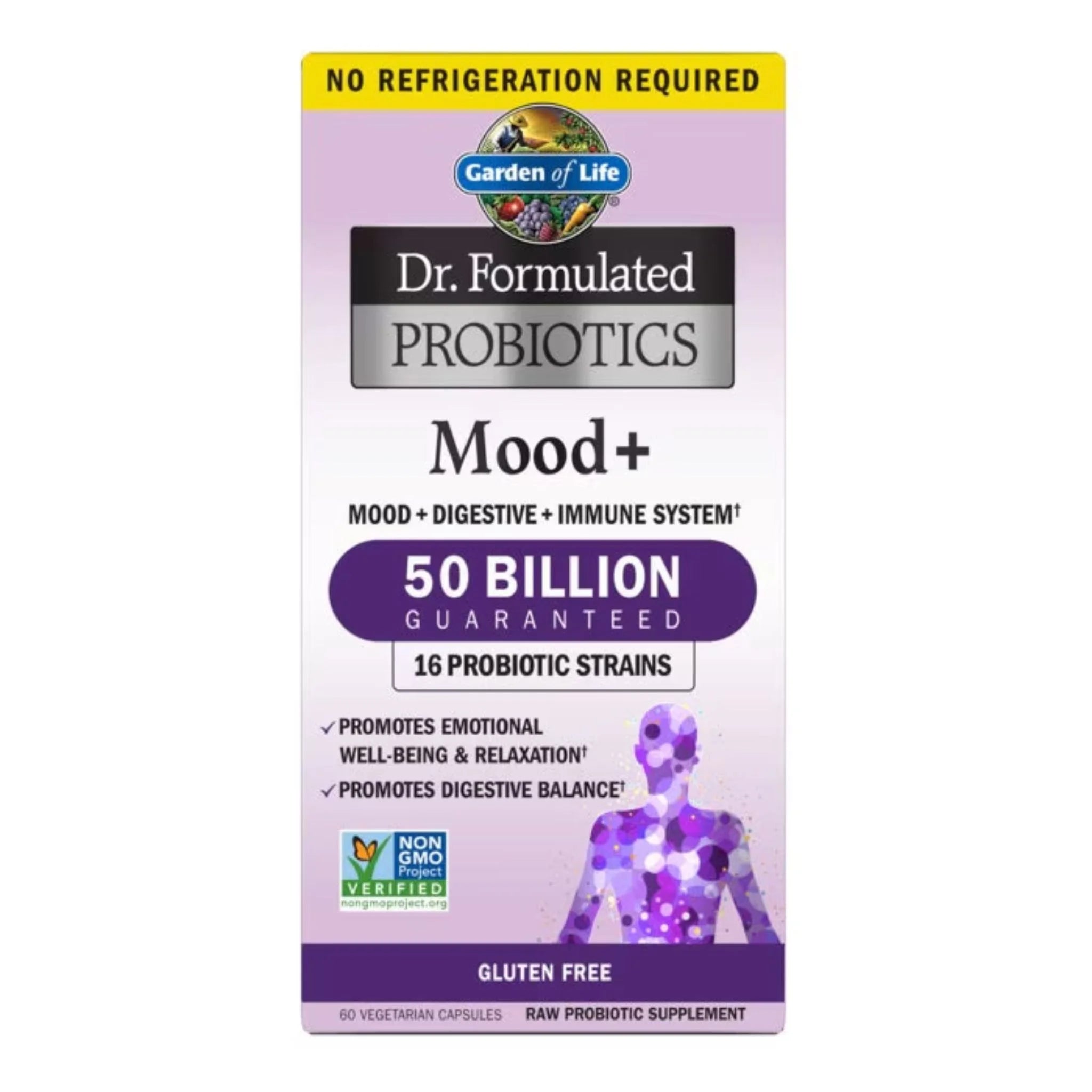 Garden of Life Dr. Formulated Probiotics Mood+ 50 Billion Shelf Stable 60 Veg-Caps