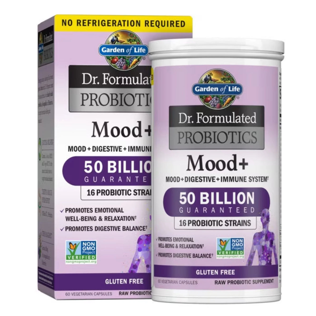 Garden of Life Dr. Formulated Probiotics Mood+ 50 Billion Shelf Stable 60 Veg-Caps