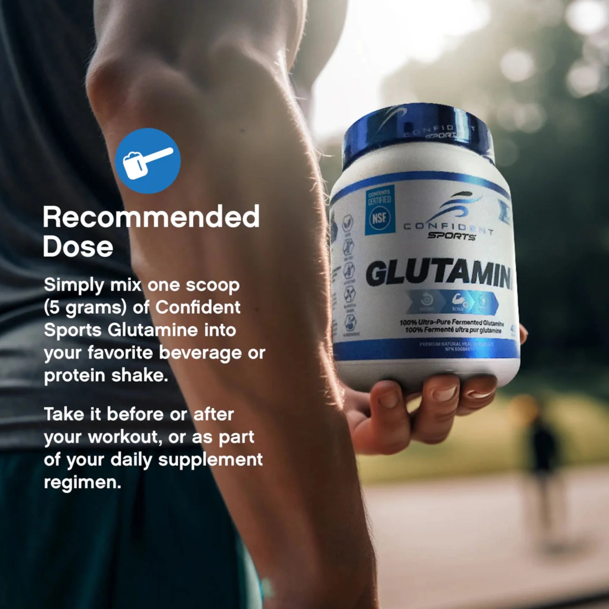 Confident Sports Glutamine 1100g (Expiring June 2026)