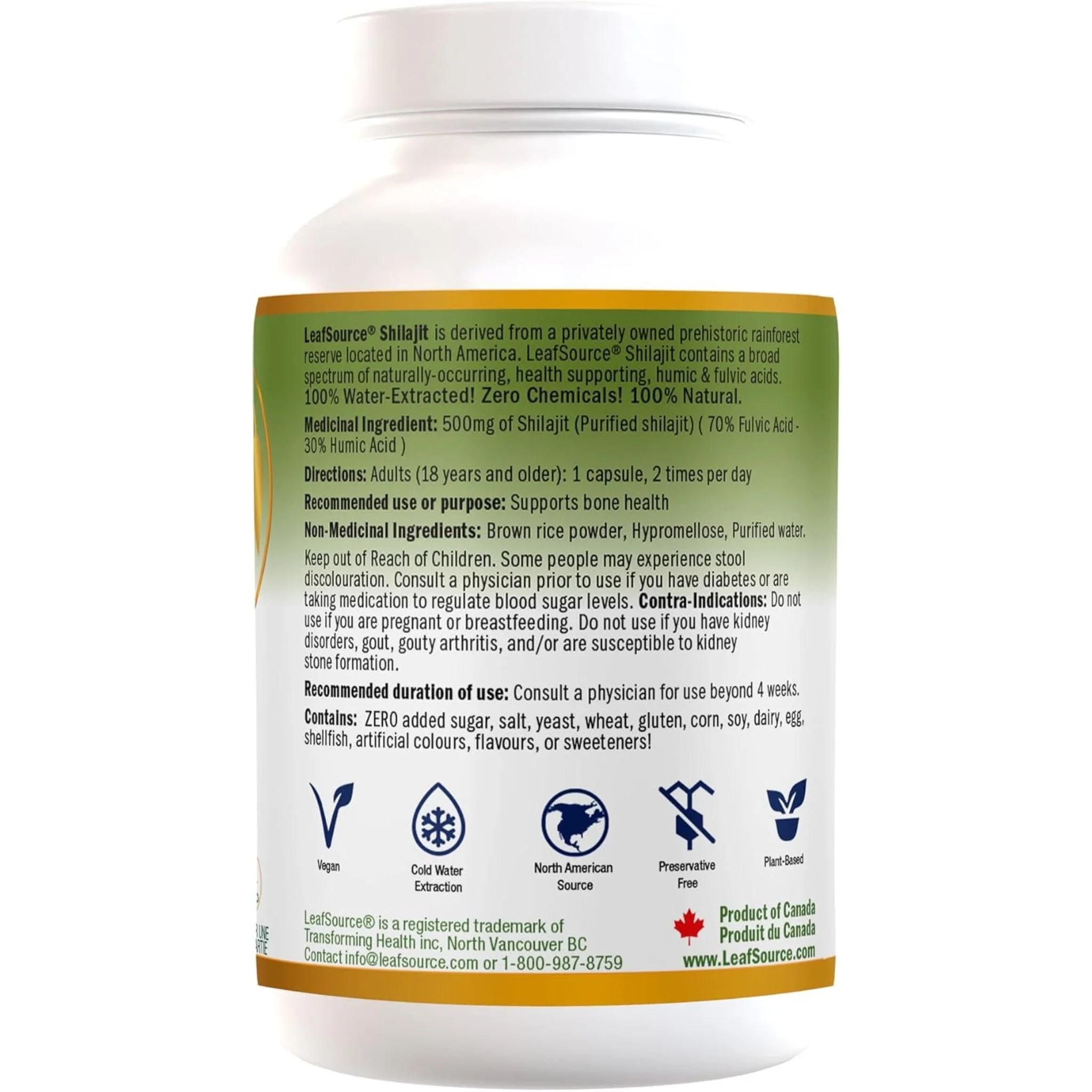 Leafsource Shilajit With Humic-Fulvic Acid 60 Vegetable Capsules