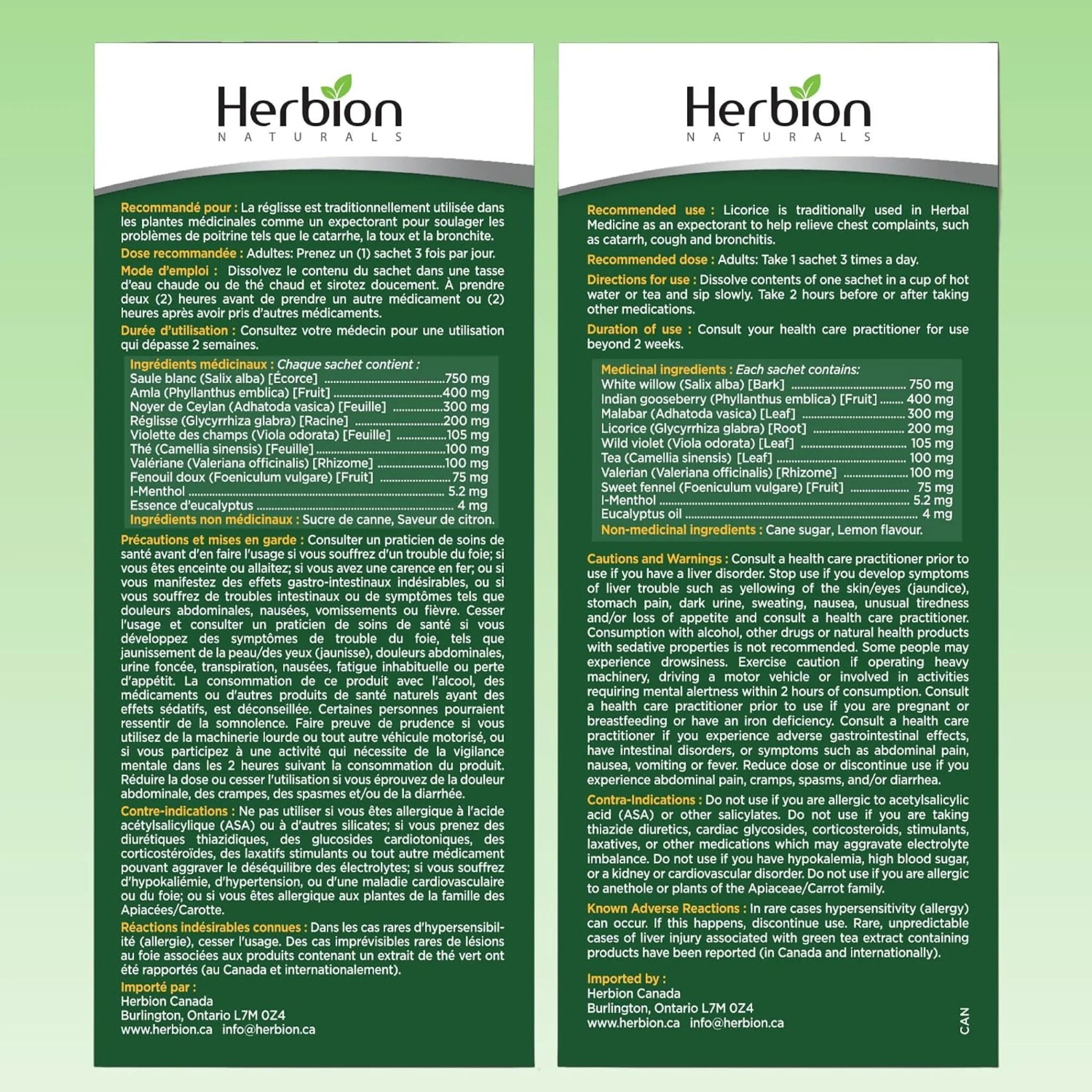 Herbion Cold and Flu Lemon Flavour 10 sachets
