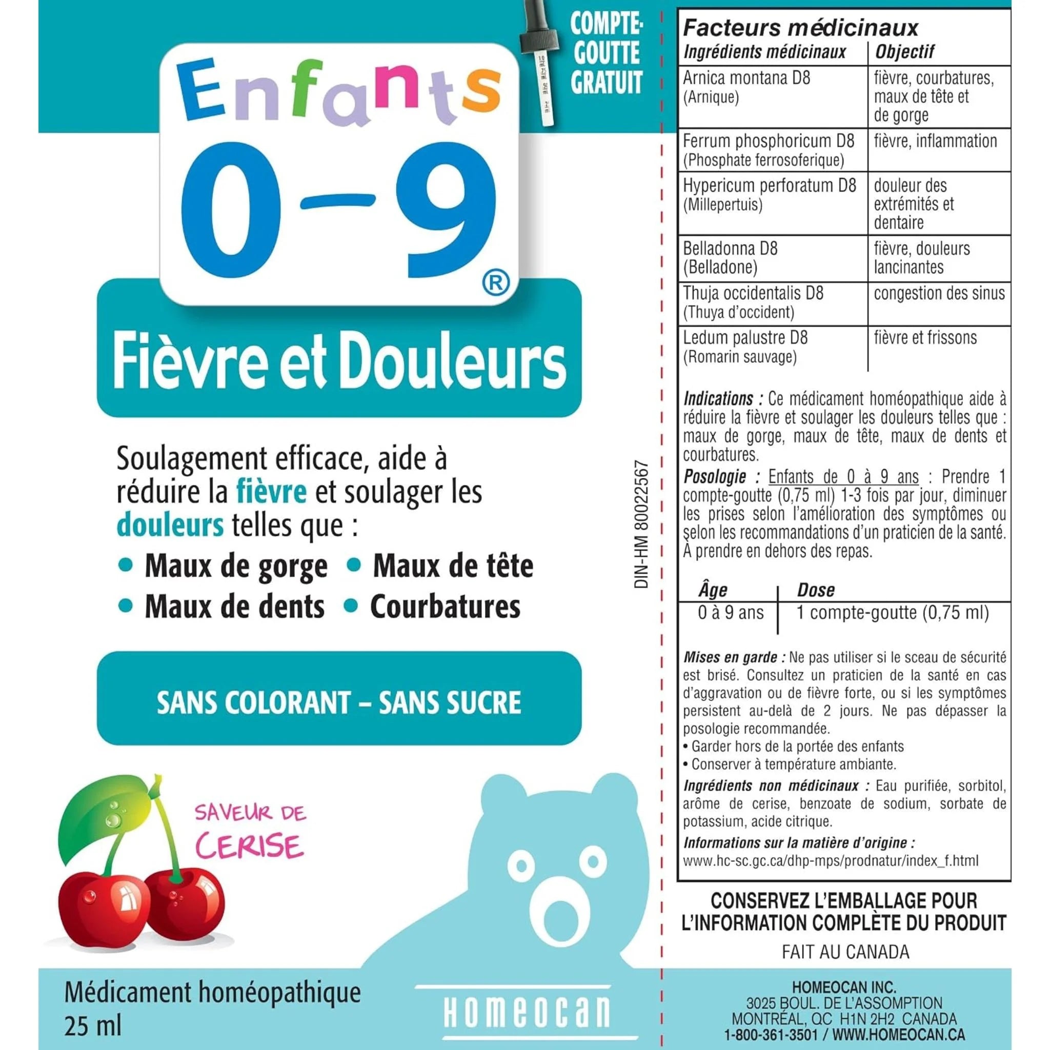 Homeocan Kids 0-9 Pain and Fever 25ml