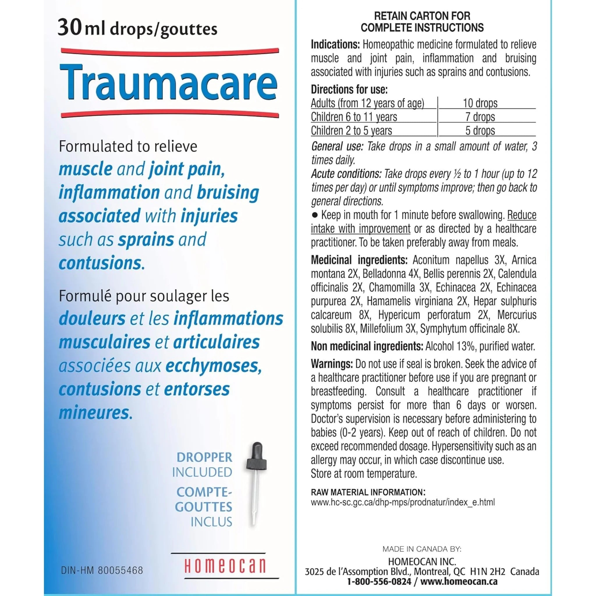 Homeocan Traumacare Drops (Pain-Relief) - 30ml