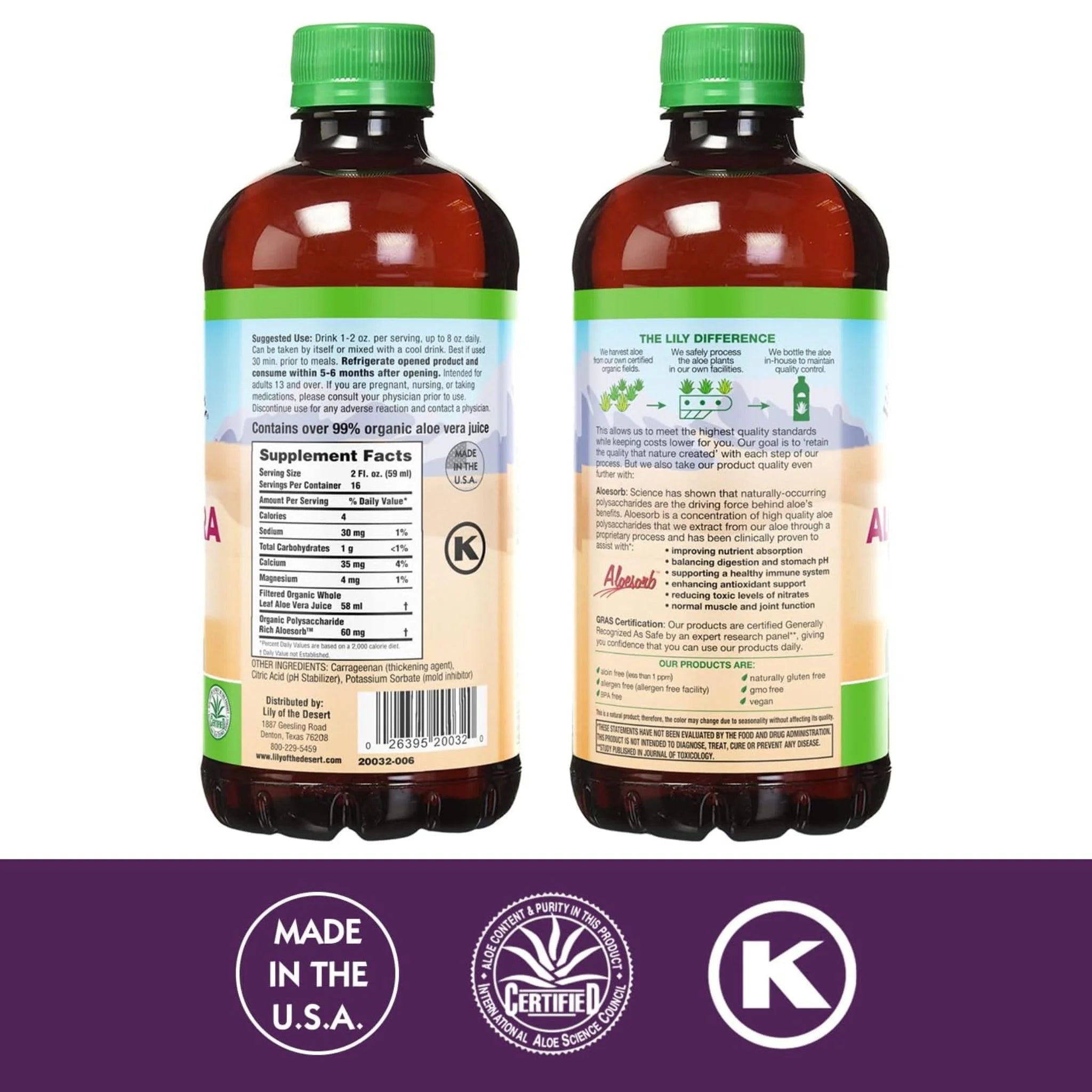 Lily of the Desert Aloe Vera Gel Whole Leaf Plastic 946ml