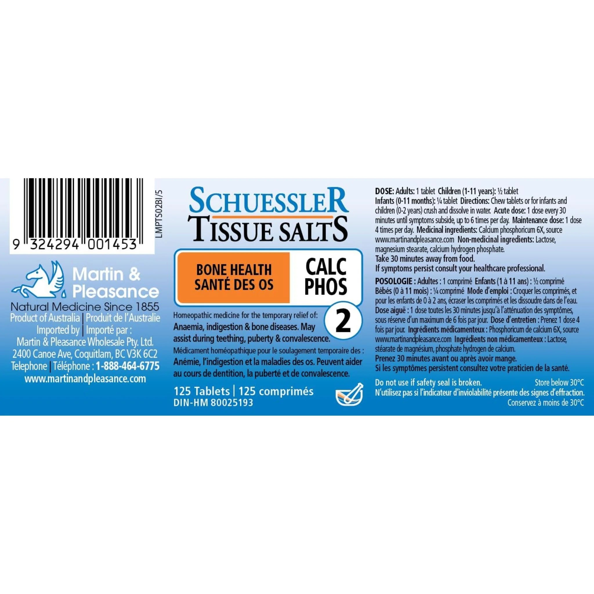 Schuessler Calc Phos 6X 125 Tablets