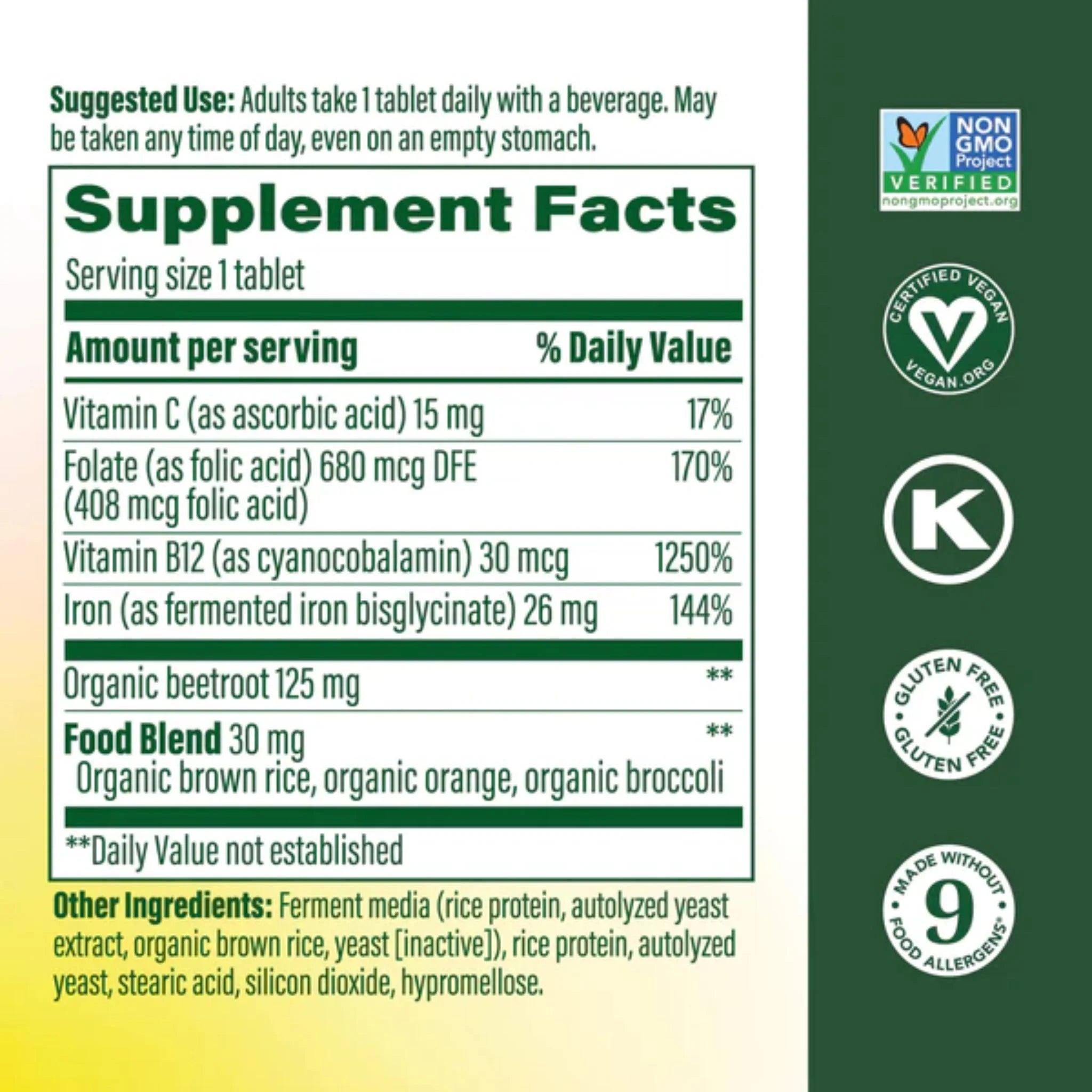 MegaFood Blood Builder 90 Tablets - Nature's Source Inc
