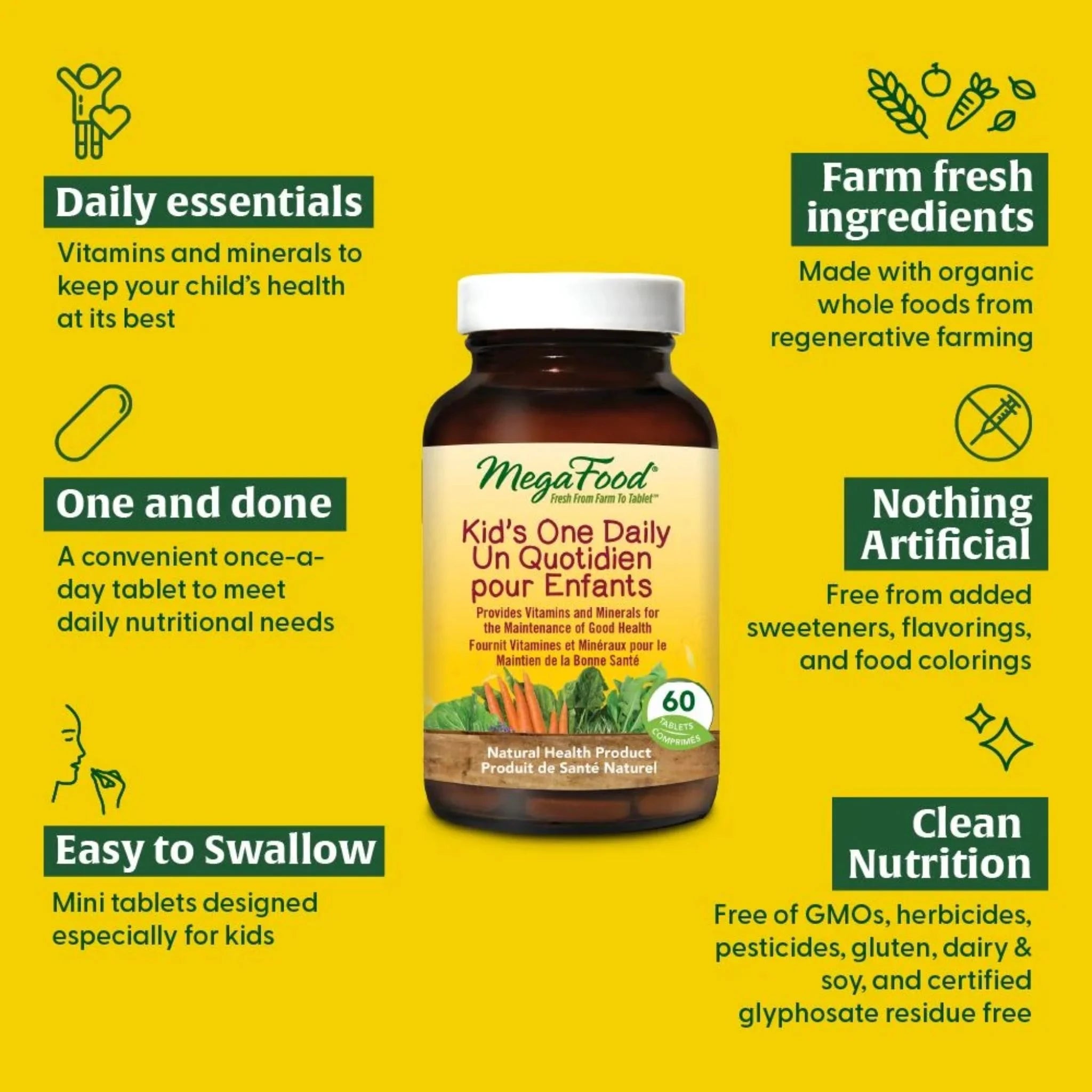 MegaFood Kids One Daily (Multivitamin) - 60 Tablets