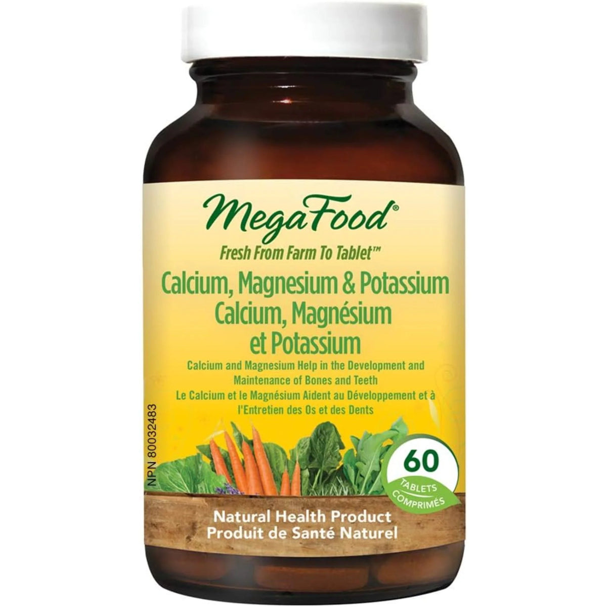 MegaFood Calcium-Magnesium-Potassium 60 Tablets