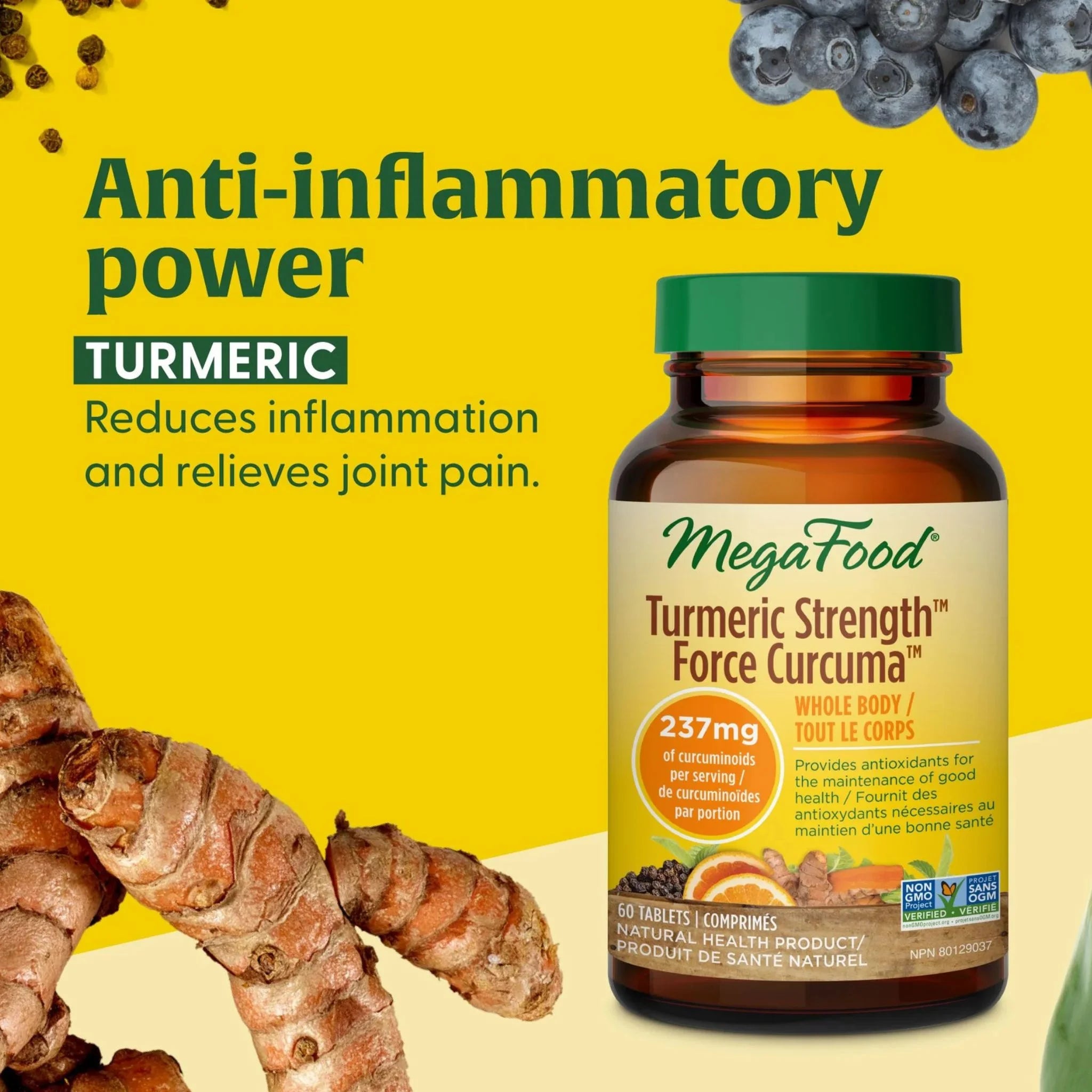 MegaFood Turmeric Strength 60 Tablets