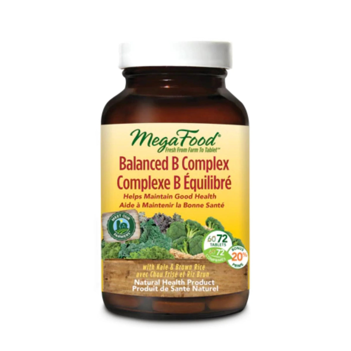 MegaFood B-Complex 72 Tablets Bonus Size