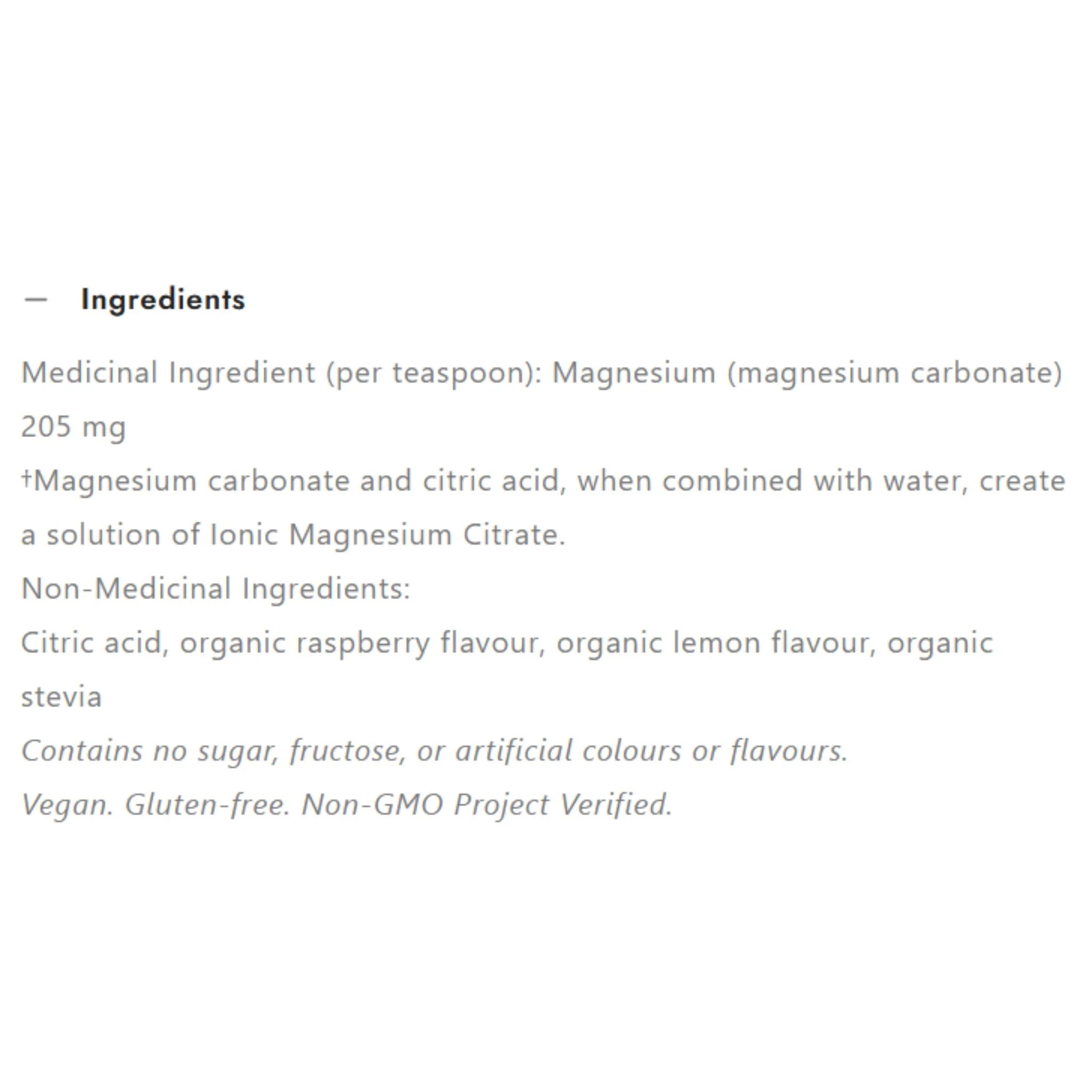 Natural Calm Magnesium Raspberry Lemon 226g