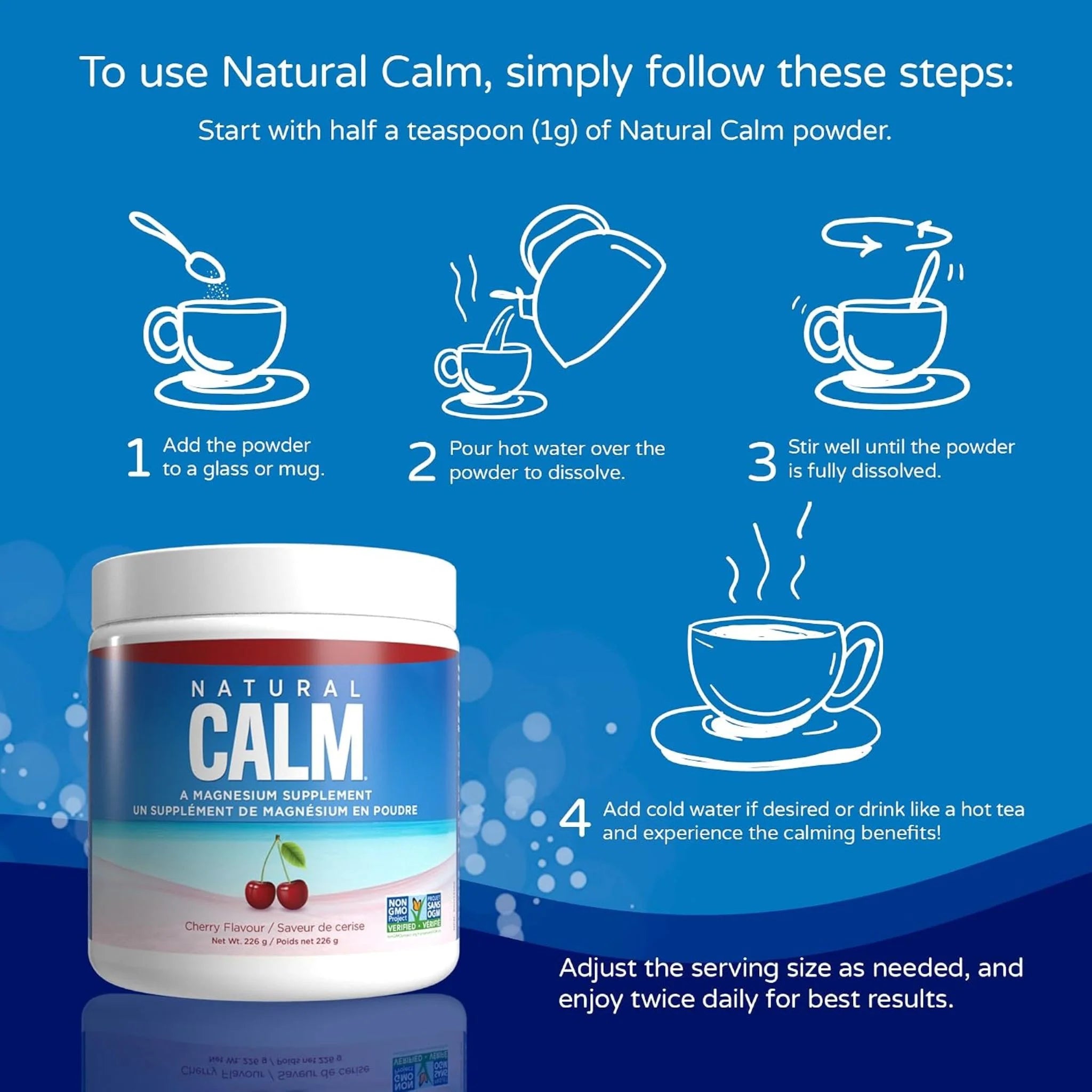 Natural Calm Magnesium Cherry 226g