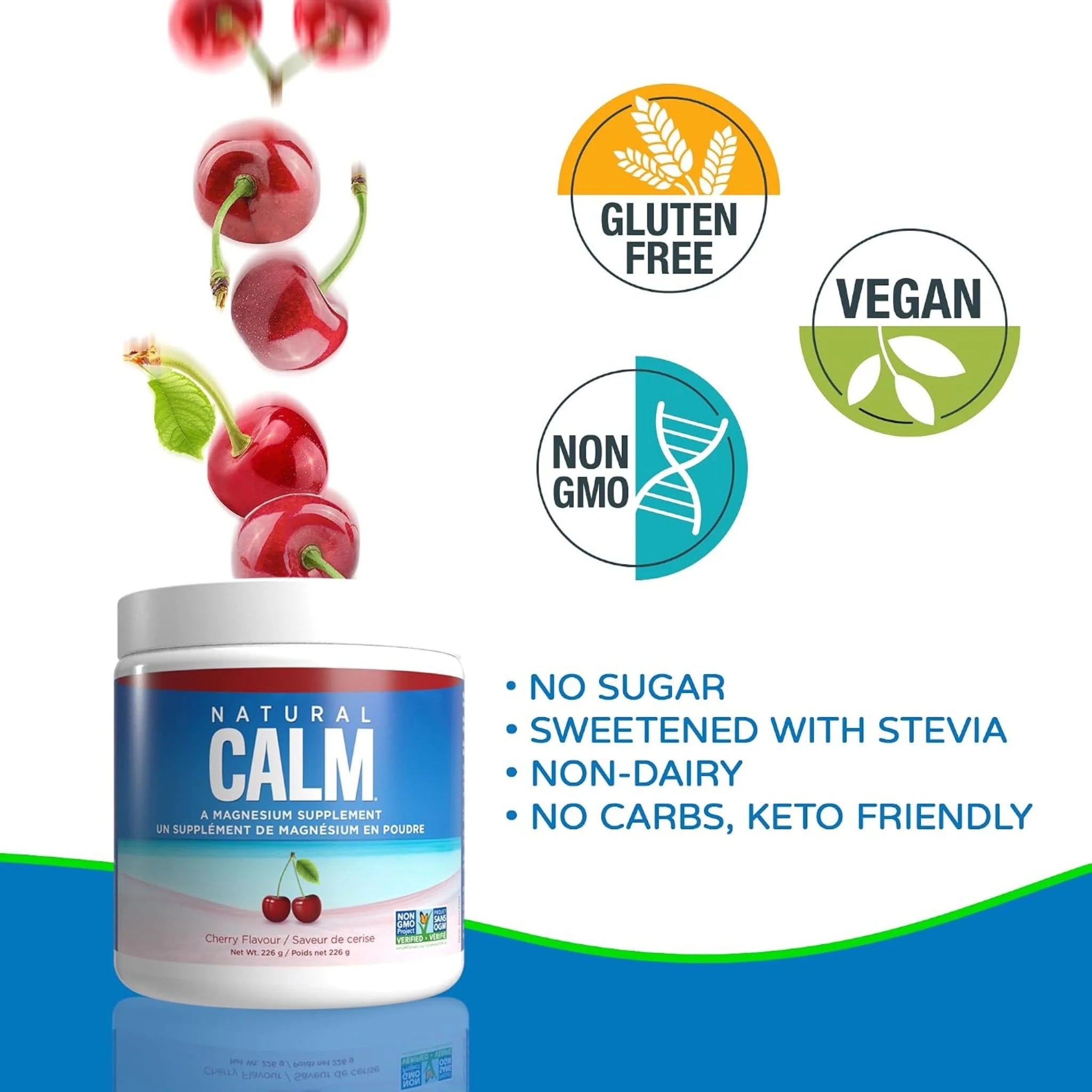 Natural Calm Magnesium Cherry 226g