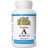 Natural Factors Vitamin A 10, 000 IU 180 Softgels