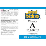 Natural Factors Vitamin A 10, 000 IU 180 Softgels