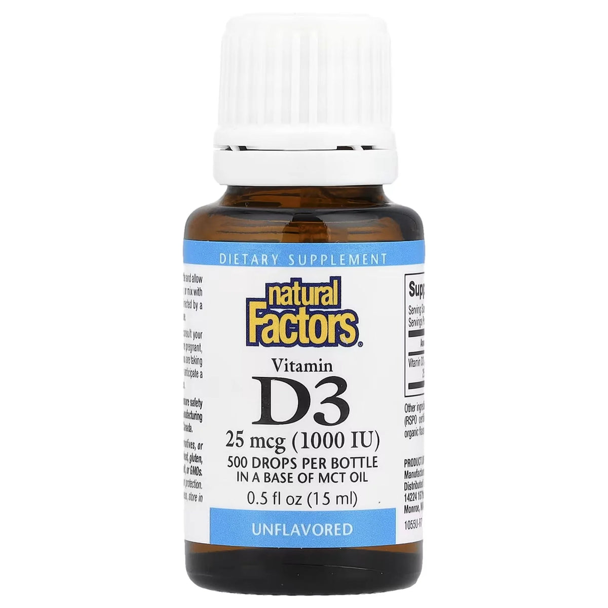 Natural Factors Vitamin D3 Drops 1000 IU, 15ml