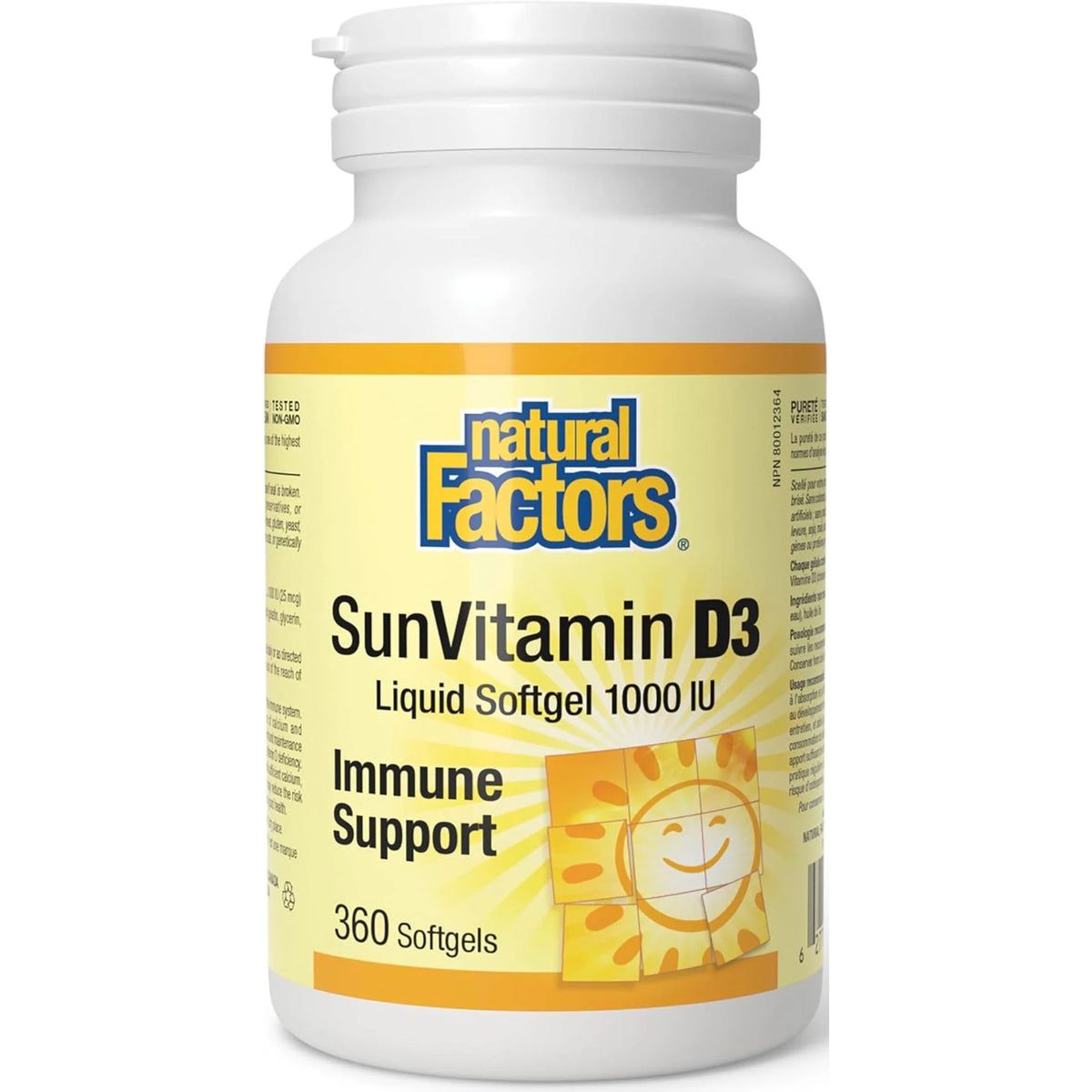 Natural Factors SunVitamin D3 1000 IU 360 Softgels