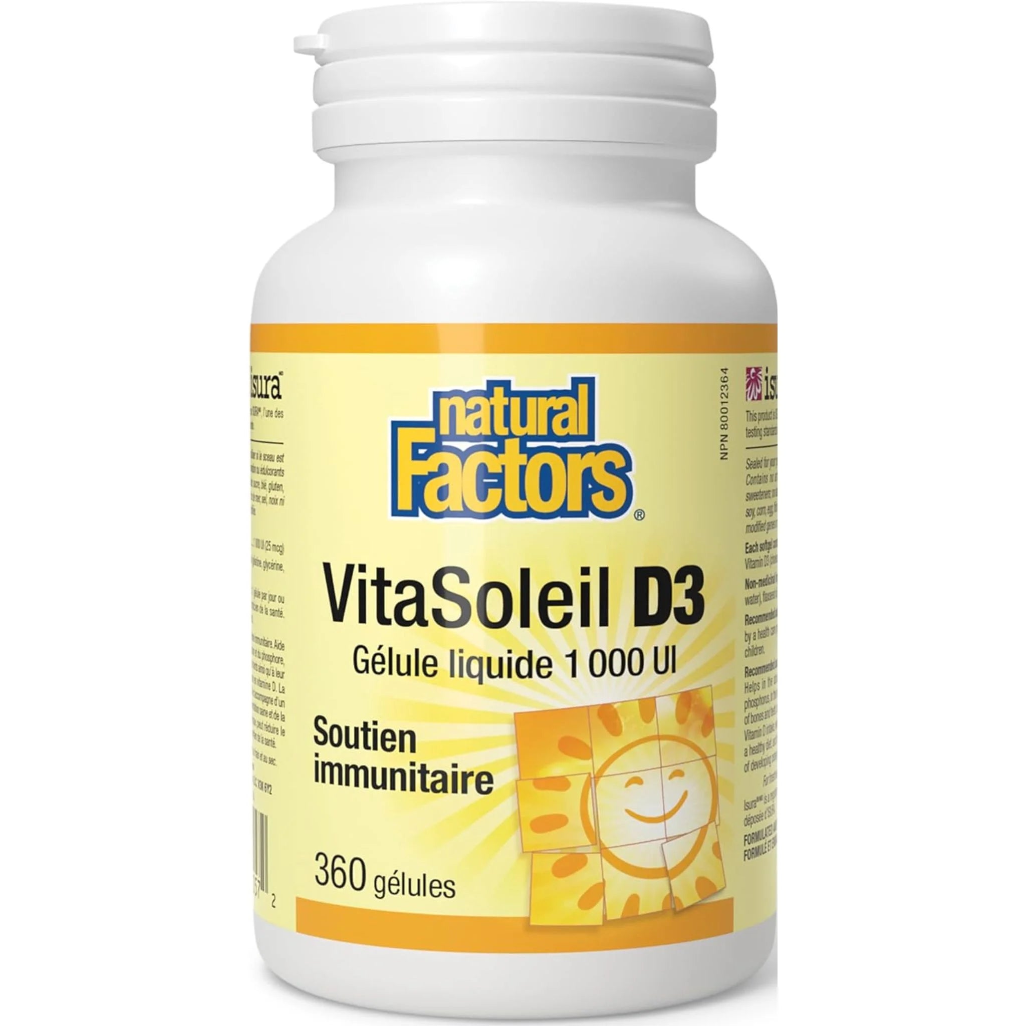 Natural Factors SunVitamin D3 1000 IU 360 Softgels