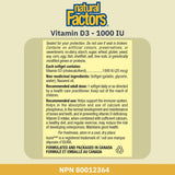 Natural Factors SunVitamin D3 1000 IU 360 Softgels