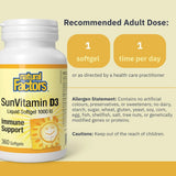 Natural Factors SunVitamin D3 1000 IU 360 Softgels