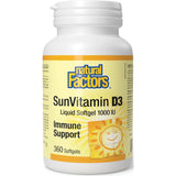 Natural Factors SunVitamin D3 1000 IU 360 Softgels