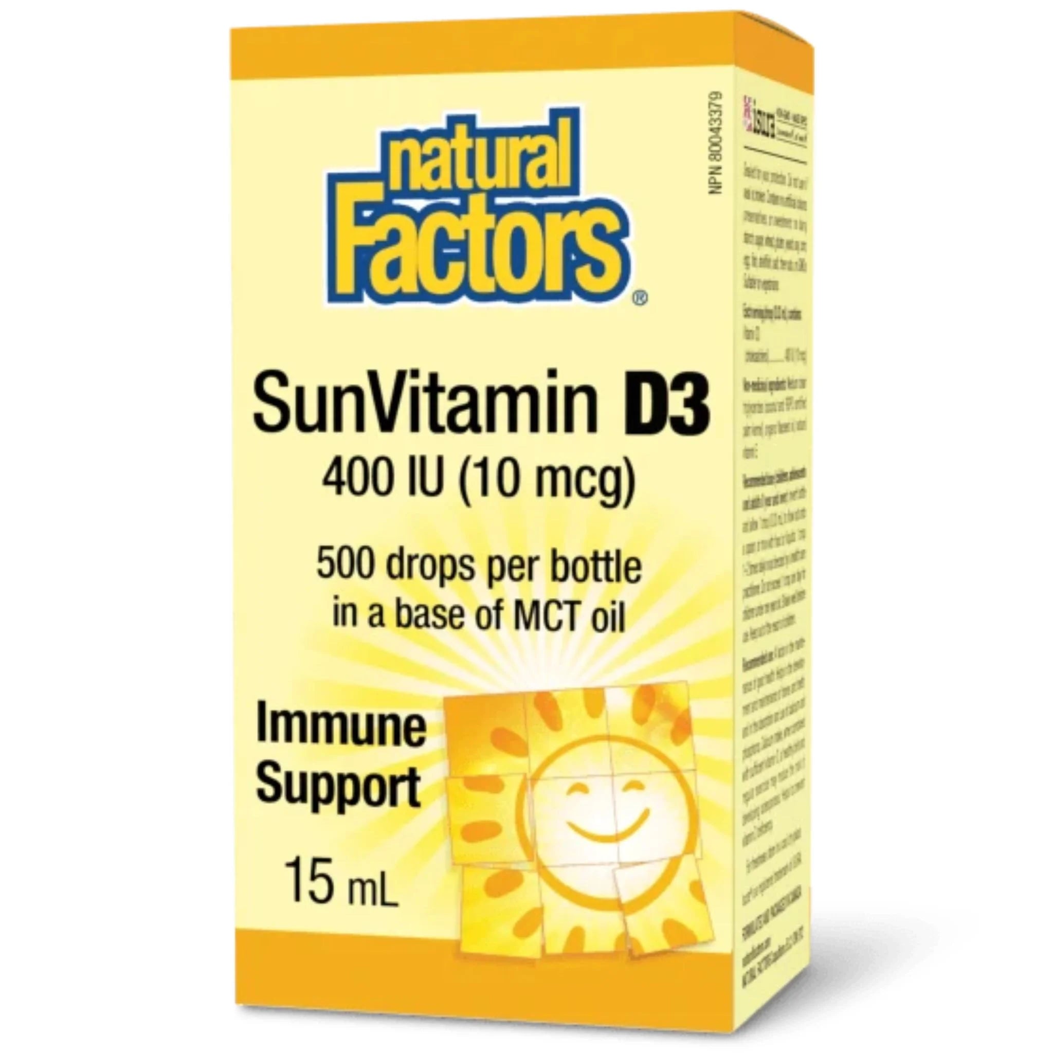 Natural Factors SunVitamin D3 Kids 400 IU 15ml